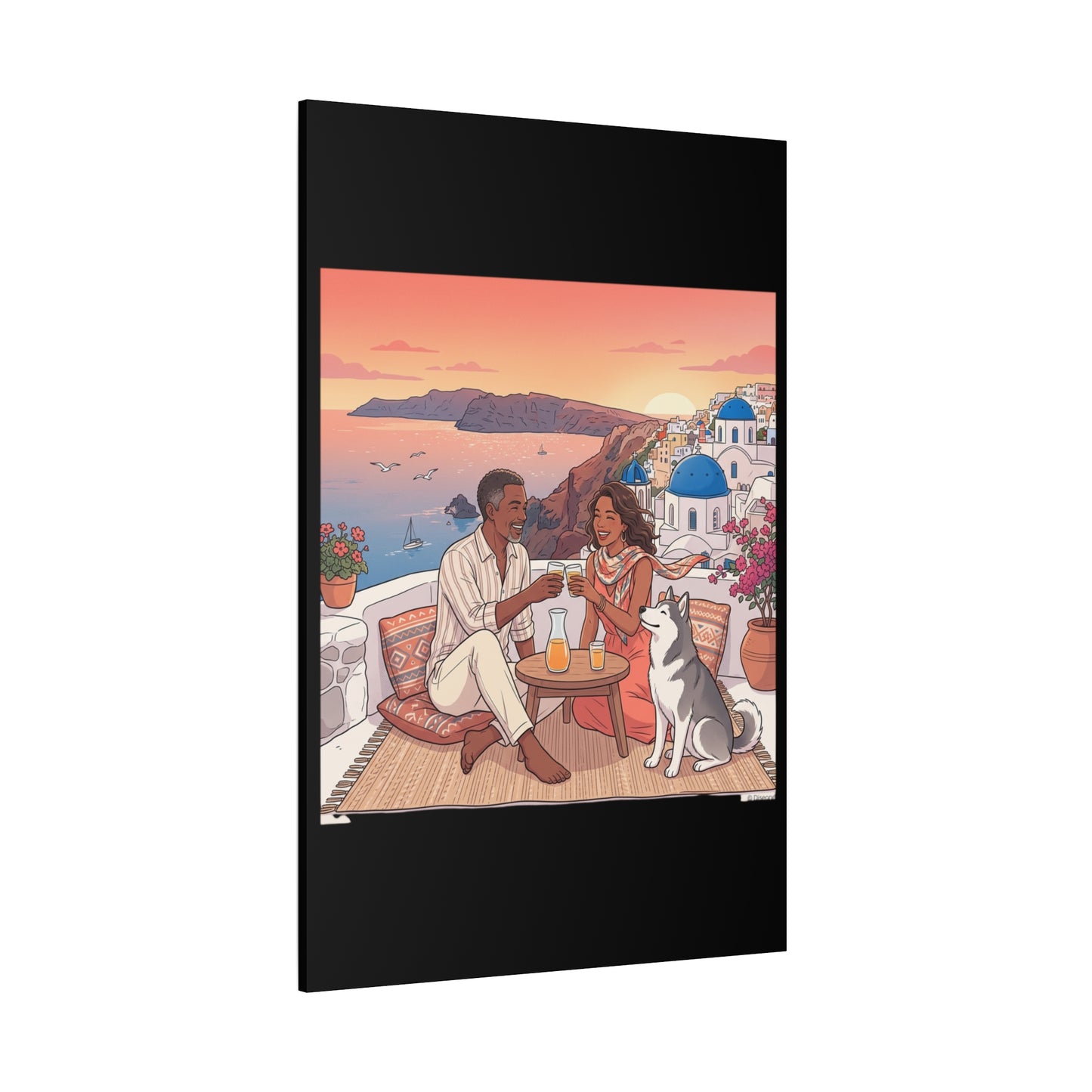 Santorini, Greece – “Sunset Serenade - Matte Canvas, Stretched, 1.25"
