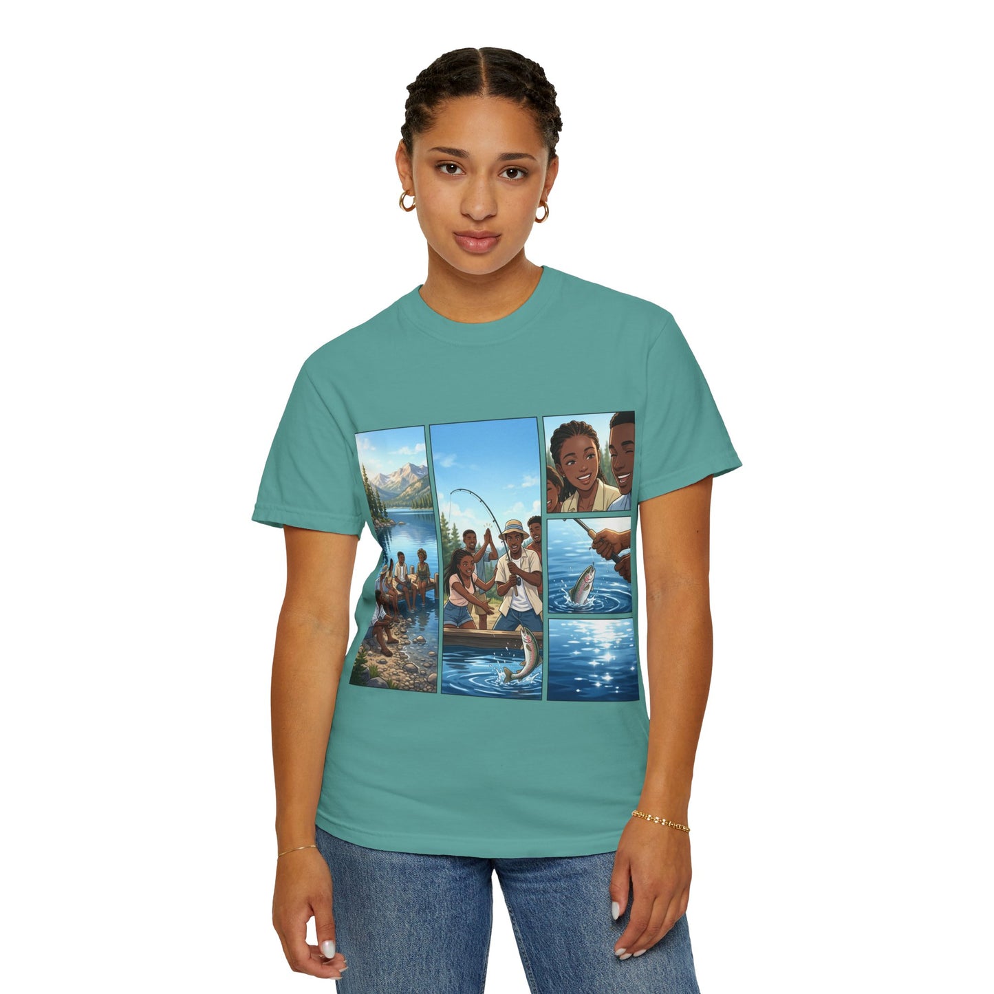 ake Tahoe Fishing Moments T-Shirt — Retro Outdoors Fishing Graphic Tee