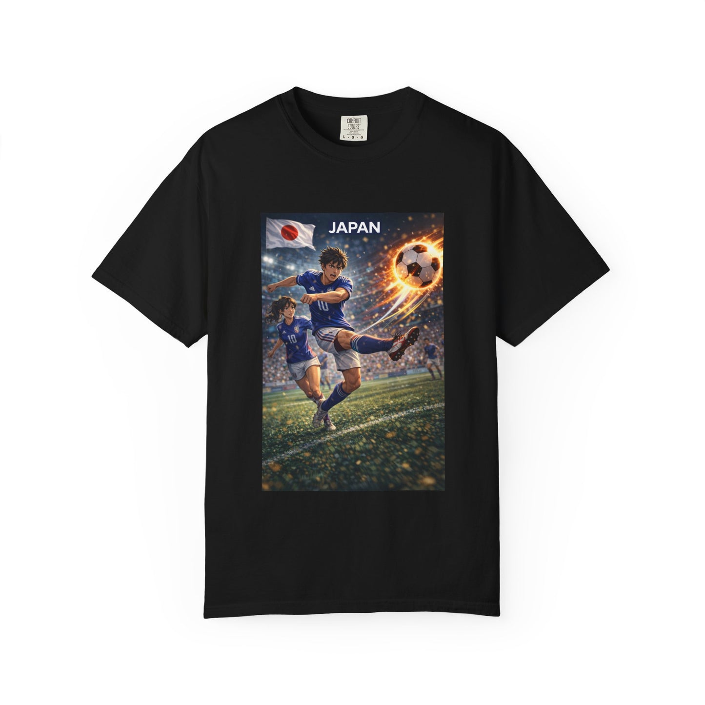 Japan Soccer Team Graphic T‑Shirt — Dynamic Football Players Design