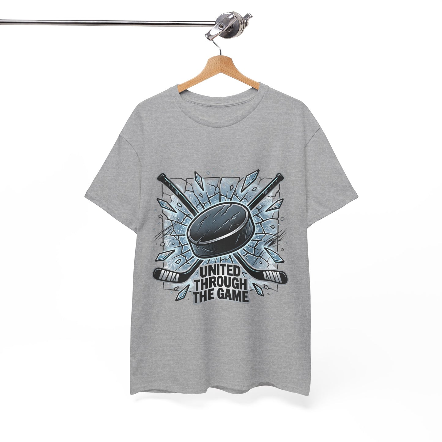 Hockey T-Shirt — "United Through the Game" Graphic Tee