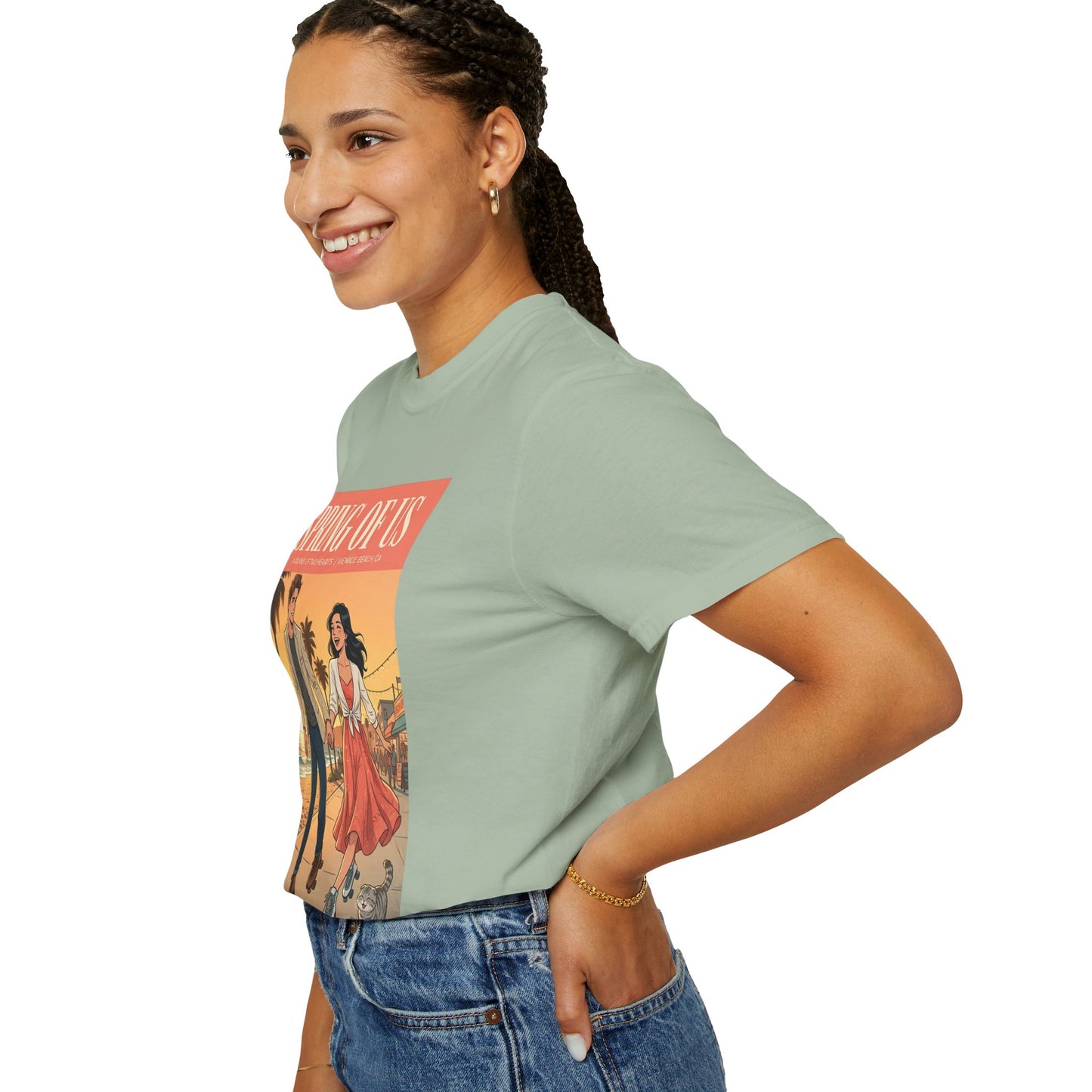 Spring of Us T-Shirt — Vintage Romantic Beach Couple Graphic Tee