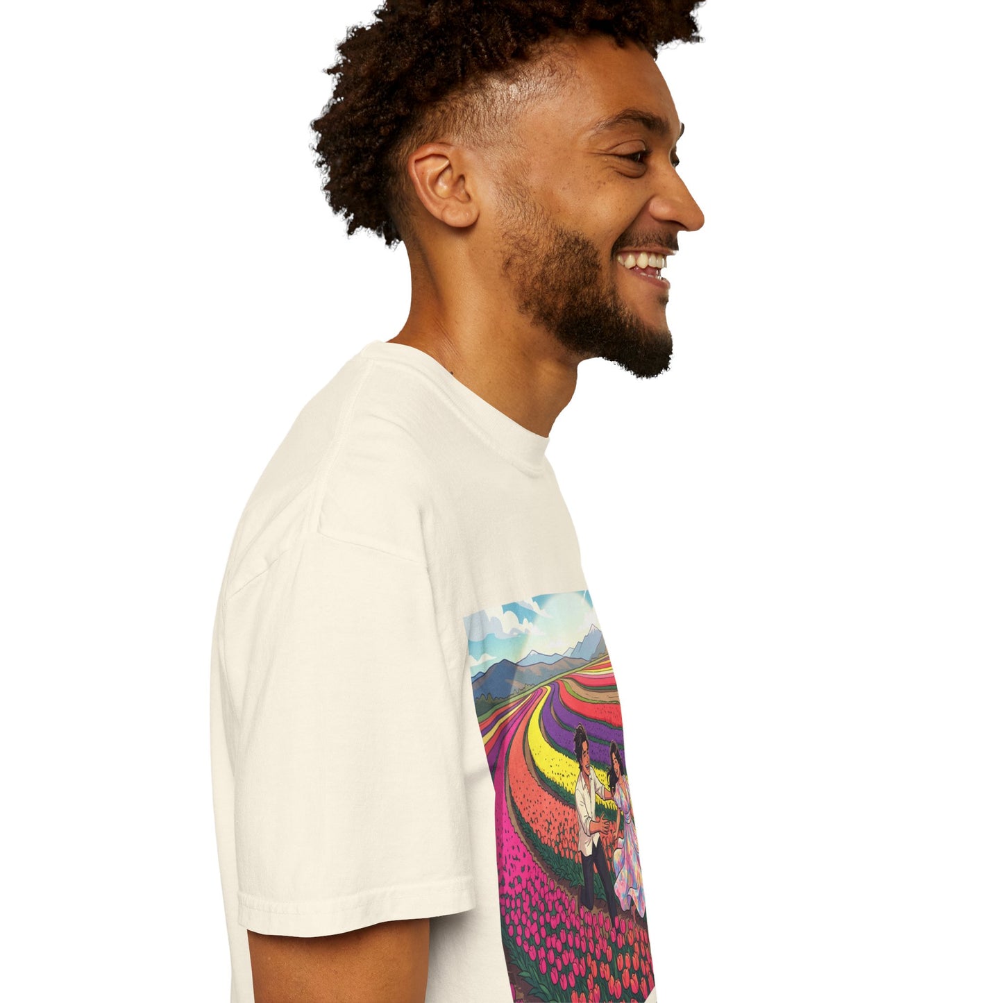 Spring of Us T-Shirt — Floral Field Vintage Couple Graphic Tee