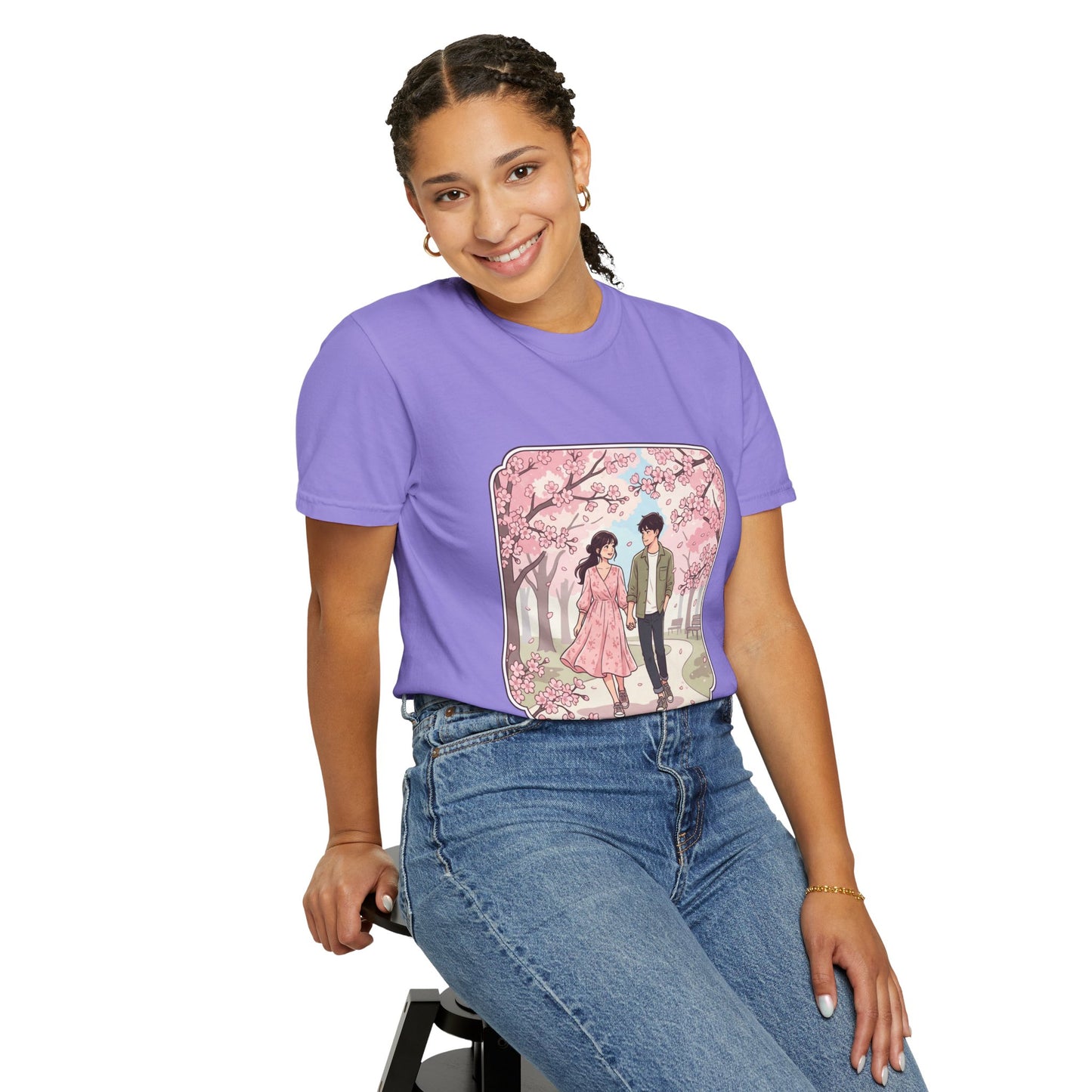 Spring in Japan T-Shirt — Cherry Blossom Couple Graphic Tee