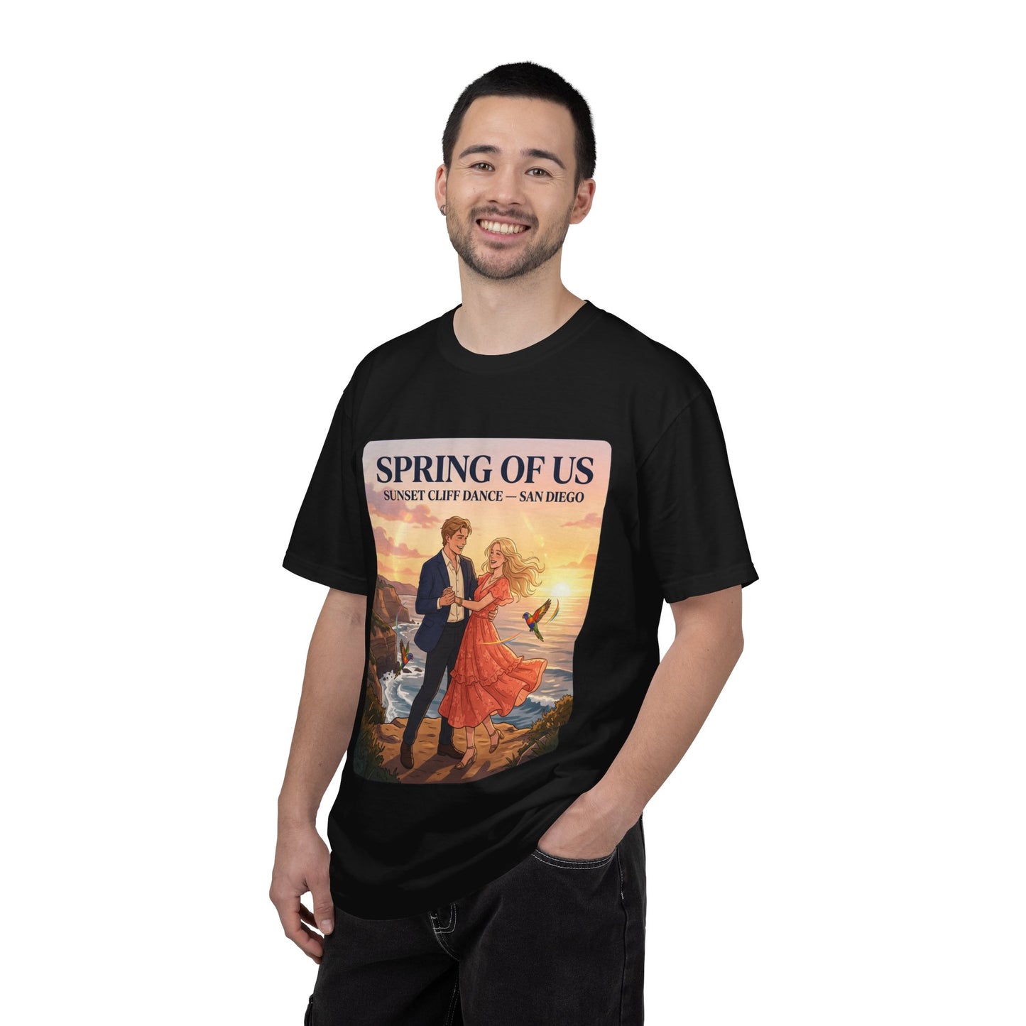 Spring of Us T‑Shirt — Sunset Cliff Dance San Diego Vintage Romance Tee