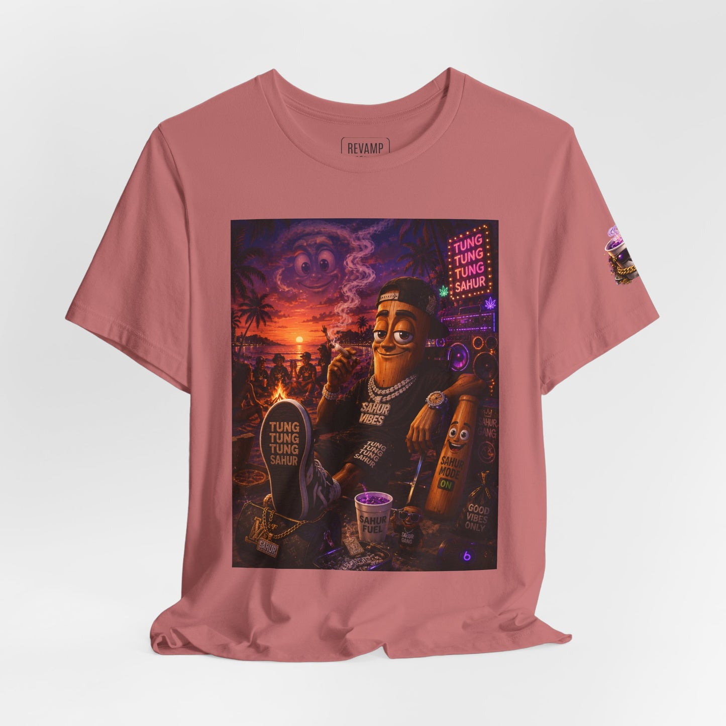 Tung Tung Tung Sahur T-Shirt — "Summertime Vibes" Retro Beach Party Graphic Tee