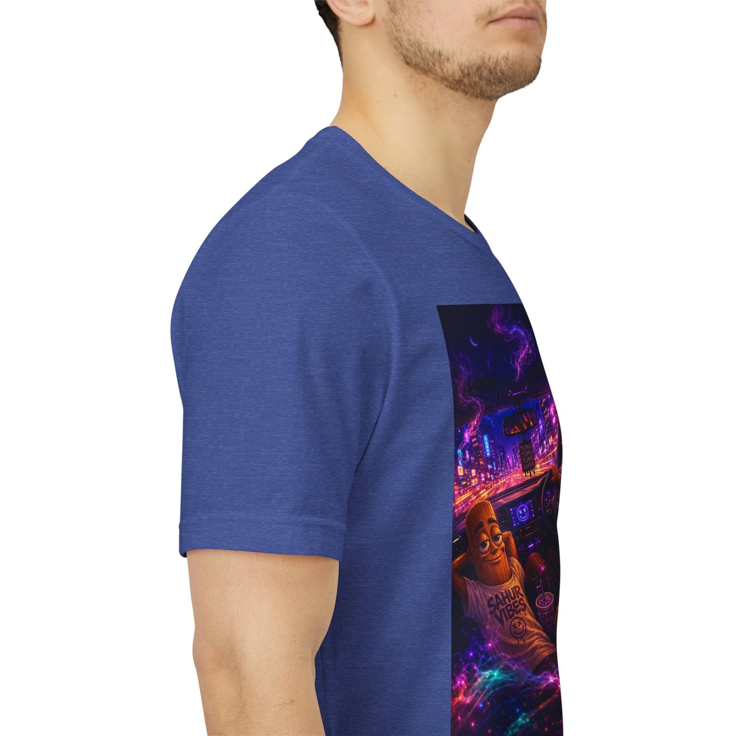 Tung Tung Tung Sahur Who Ride Like Us T-Shirt — Night Cruise Vaporwave Graphic Tee