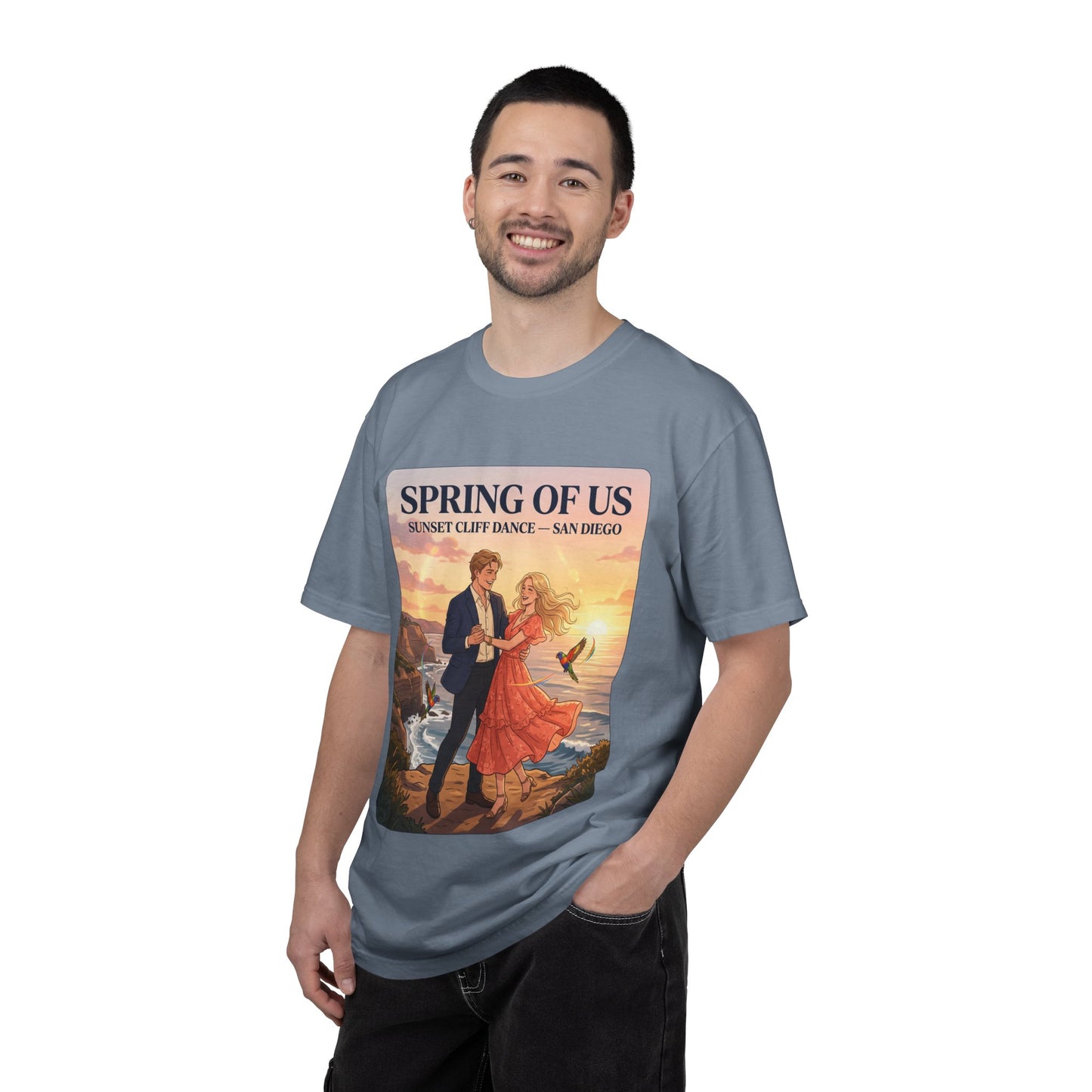 Spring of Us T‑Shirt — Sunset Cliff Dance San Diego Vintage Romance Tee