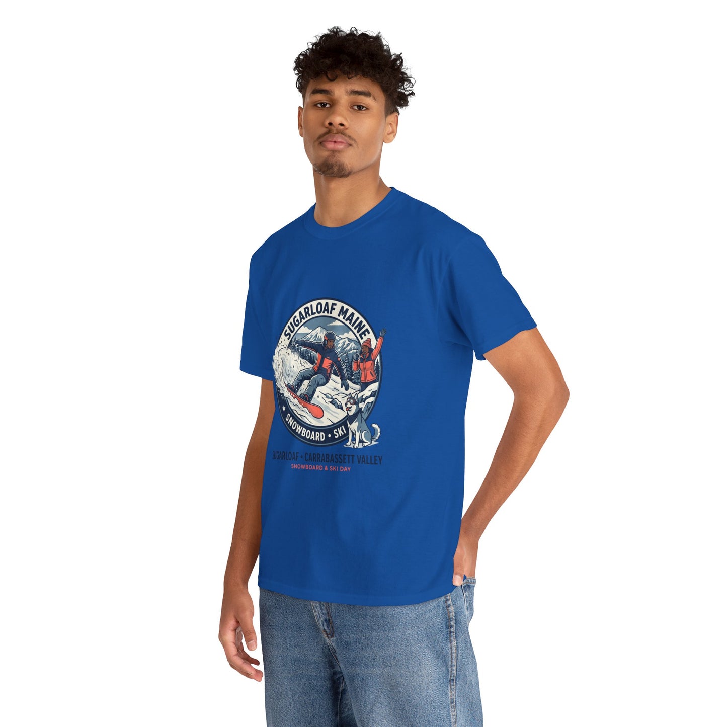 Sugarloaf Maine Snowboard & Ski T‑Shirt — Sugarloaf‑Carrabassett Valley Retro Graphic Tee