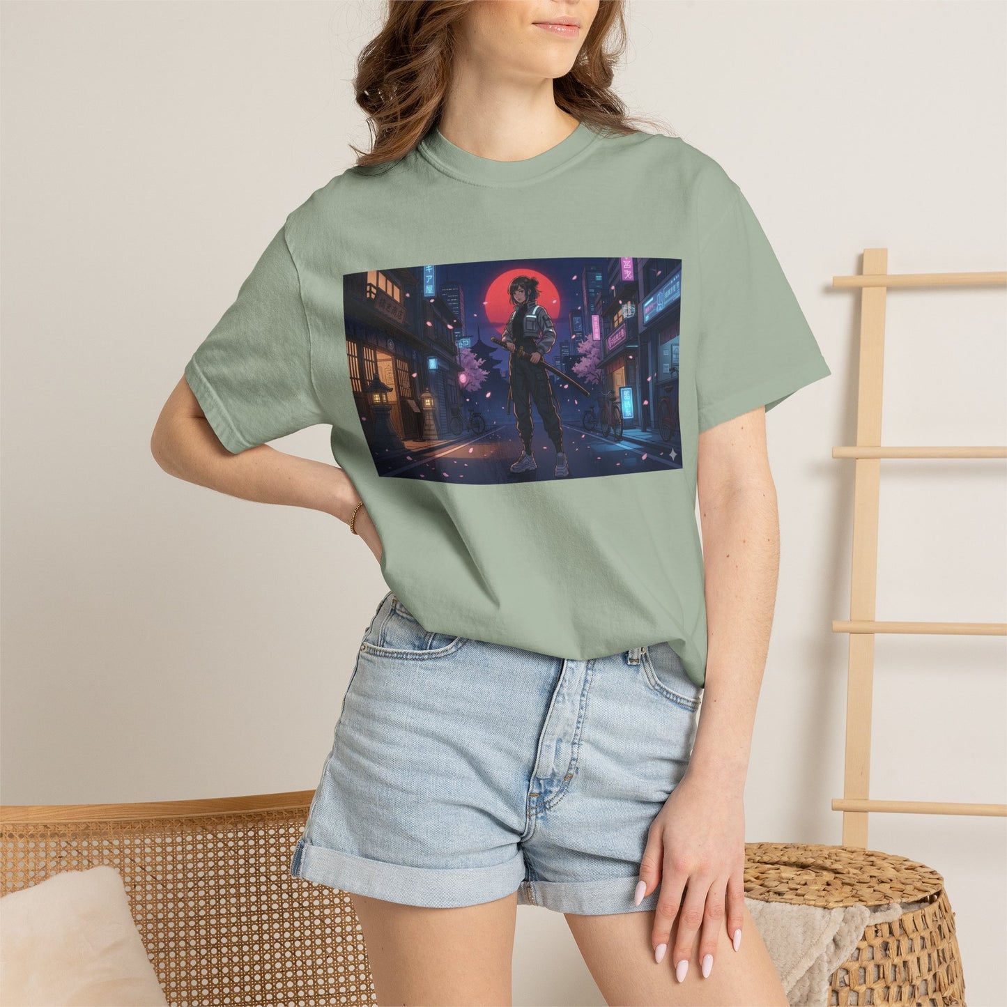 Japan — Samurai City Tradition + Nightscape T-Shirt —  Graphic Tee