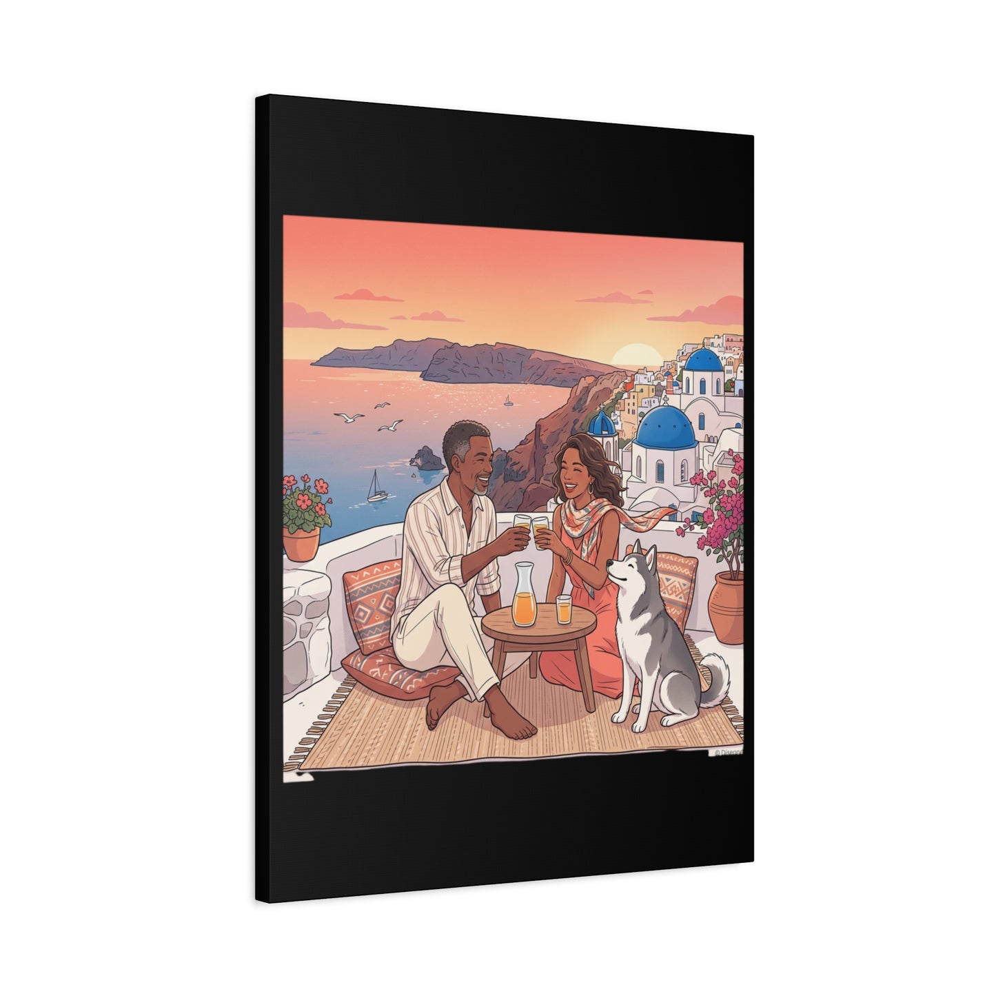 Santorini, Greece – “Sunset Serenade - Matte Canvas, Stretched, 1.25"
