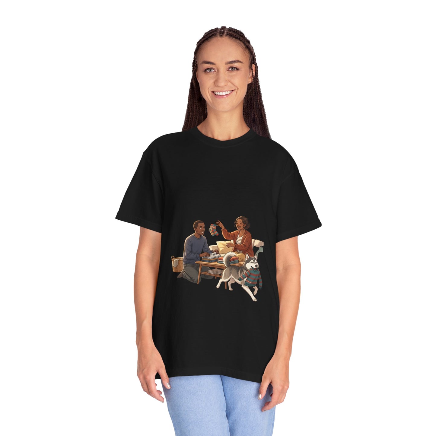 Picnic Cheers T-Shirt — Vintage Couple & Dog Illustration Tee