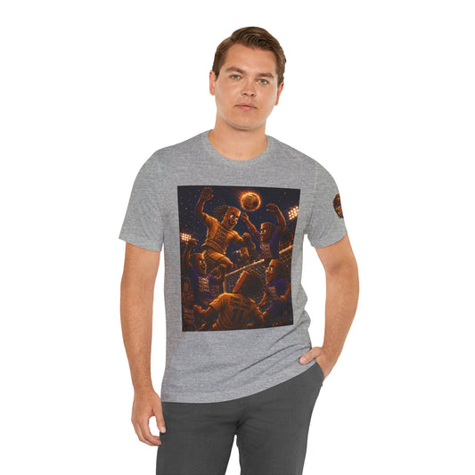 Tung Tung Tung Sahur Header Goal Soccer Action Graphic Tee — Team Court Night Design
