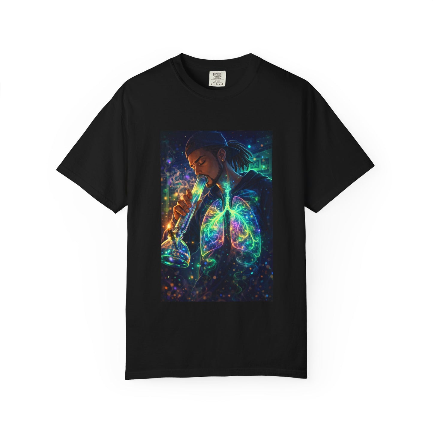 Cosmic Lungs T-Shirt — Neon Anatomical Art Tee