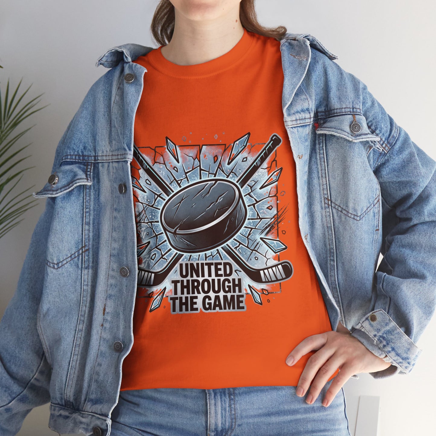 Hockey T-Shirt — "United Through the Game" Graphic Tee