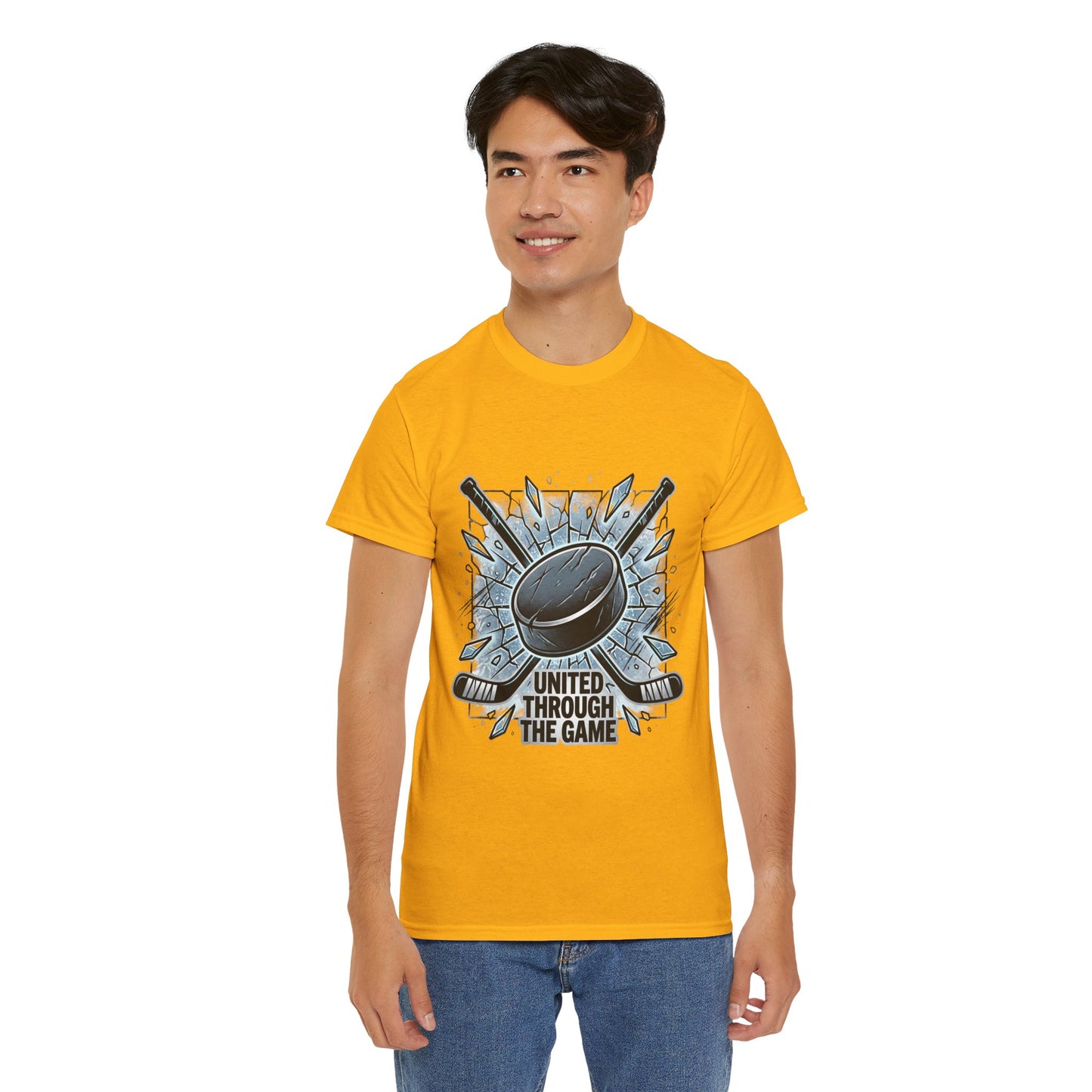 Hockey T-Shirt — "United Through the Game" Graphic Tee