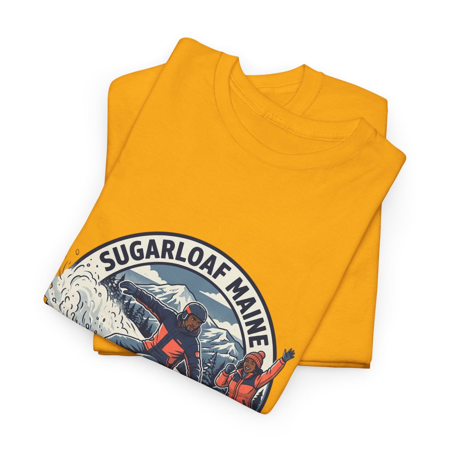 Sugarloaf Maine Snowboard & Ski T‑Shirt — Sugarloaf‑Carrabassett Valley Retro Graphic Tee
