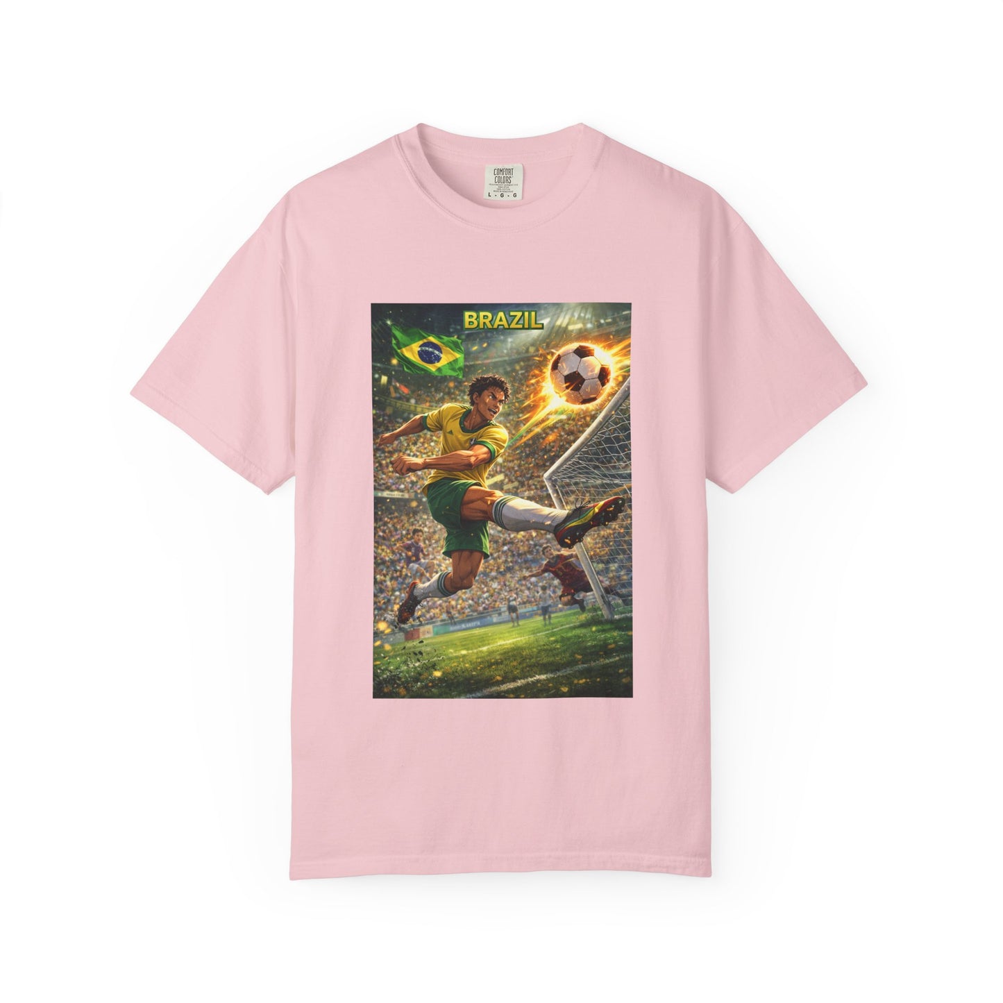 Brazil Soccer T-Shirt – Vintage Player Kick Graphic (Brazil)