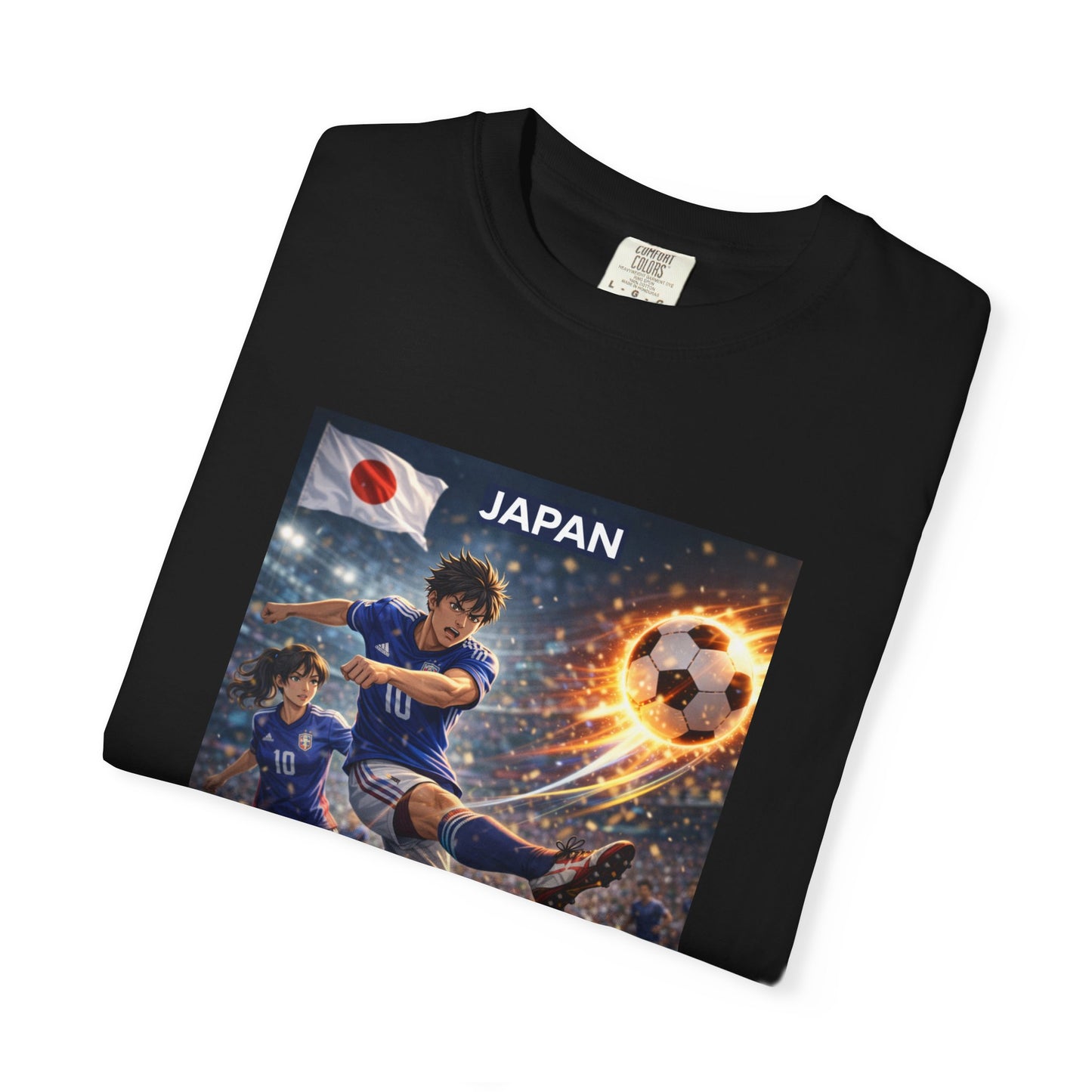 Japan Soccer Team Graphic T‑Shirt — Dynamic Football Players Design