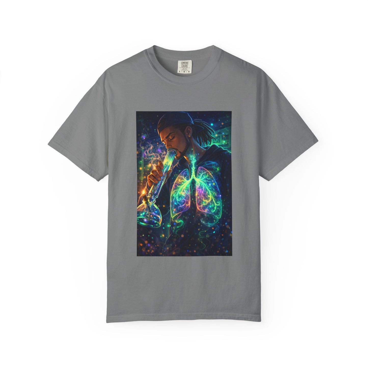 Cosmic Lungs T-Shirt — Neon Anatomical Art Tee