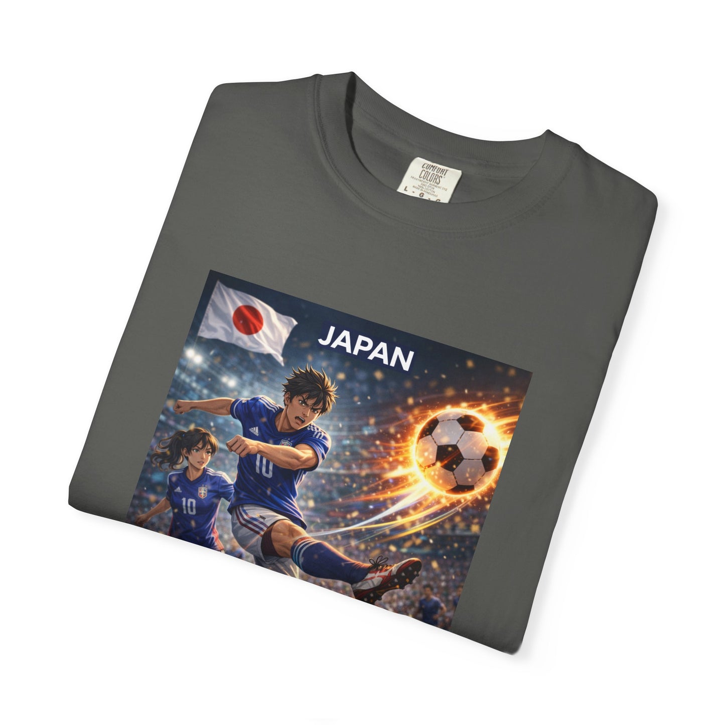Japan Soccer Team Graphic T‑Shirt — Dynamic Football Players Design