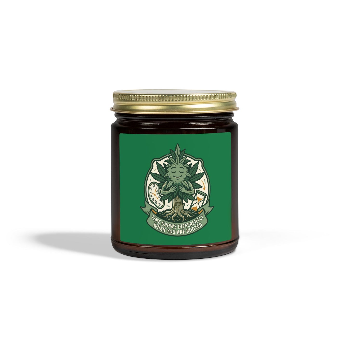 Coconut Apricot Scented Candle — Green Herbal Crest (4oz & 9oz)
