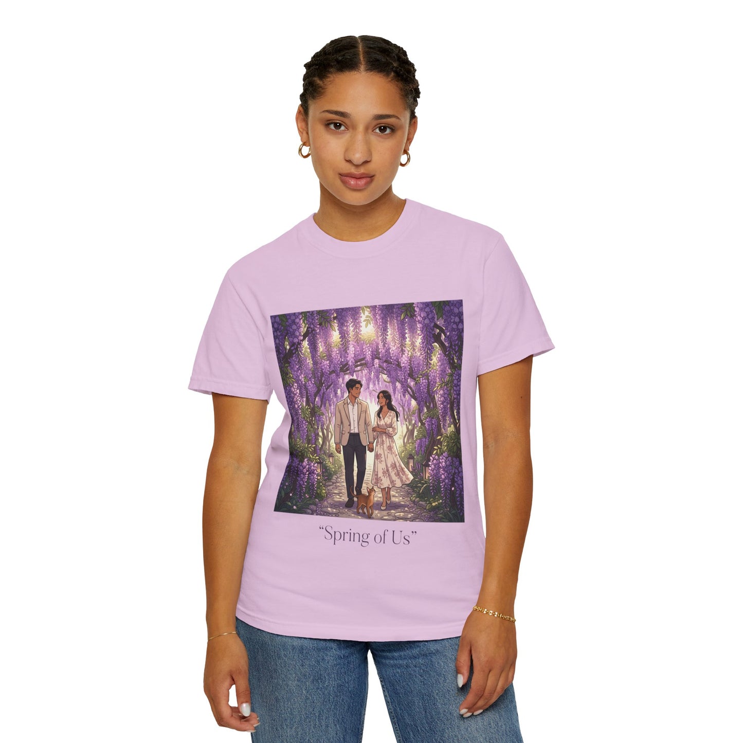 Spring of Us T-Shirt — Romantic Wisteria Couple Graphic Tee