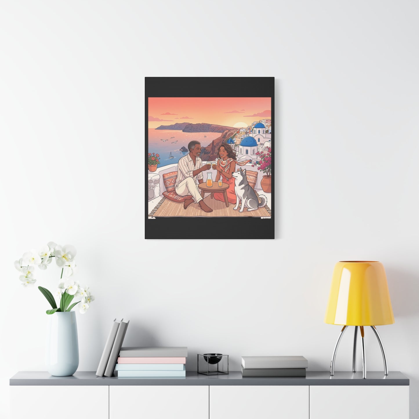 Santorini, Greece – “Sunset Serenade - Matte Canvas, Stretched, 1.25"