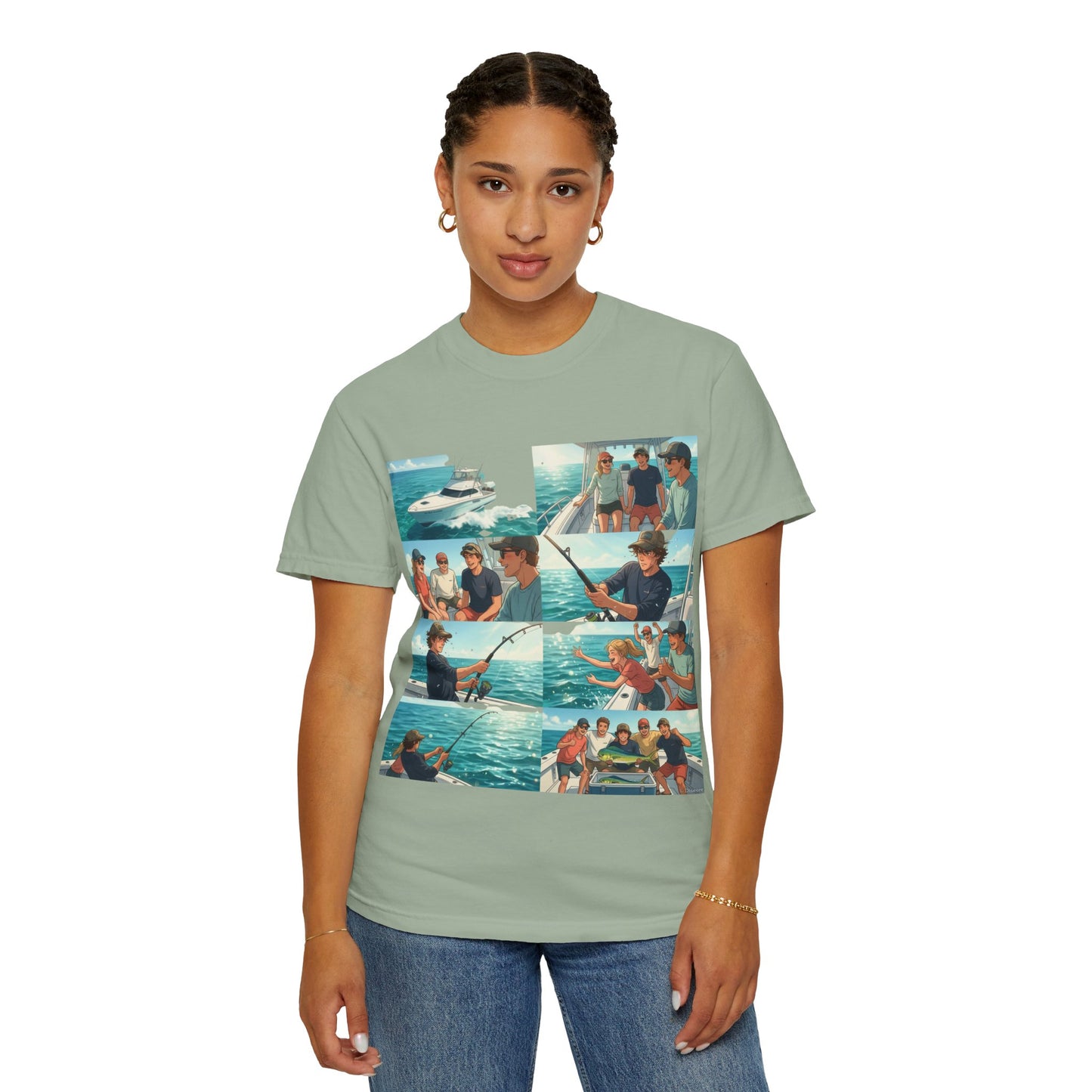 Deep Sea Energy (Friends Fishing Edition) Fishing Trip Photo Collage T-Shirt