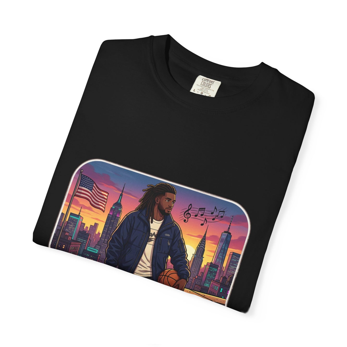 City Sunset Basketball Player T-Shirt — Urban Hoop Lifestyle Tee