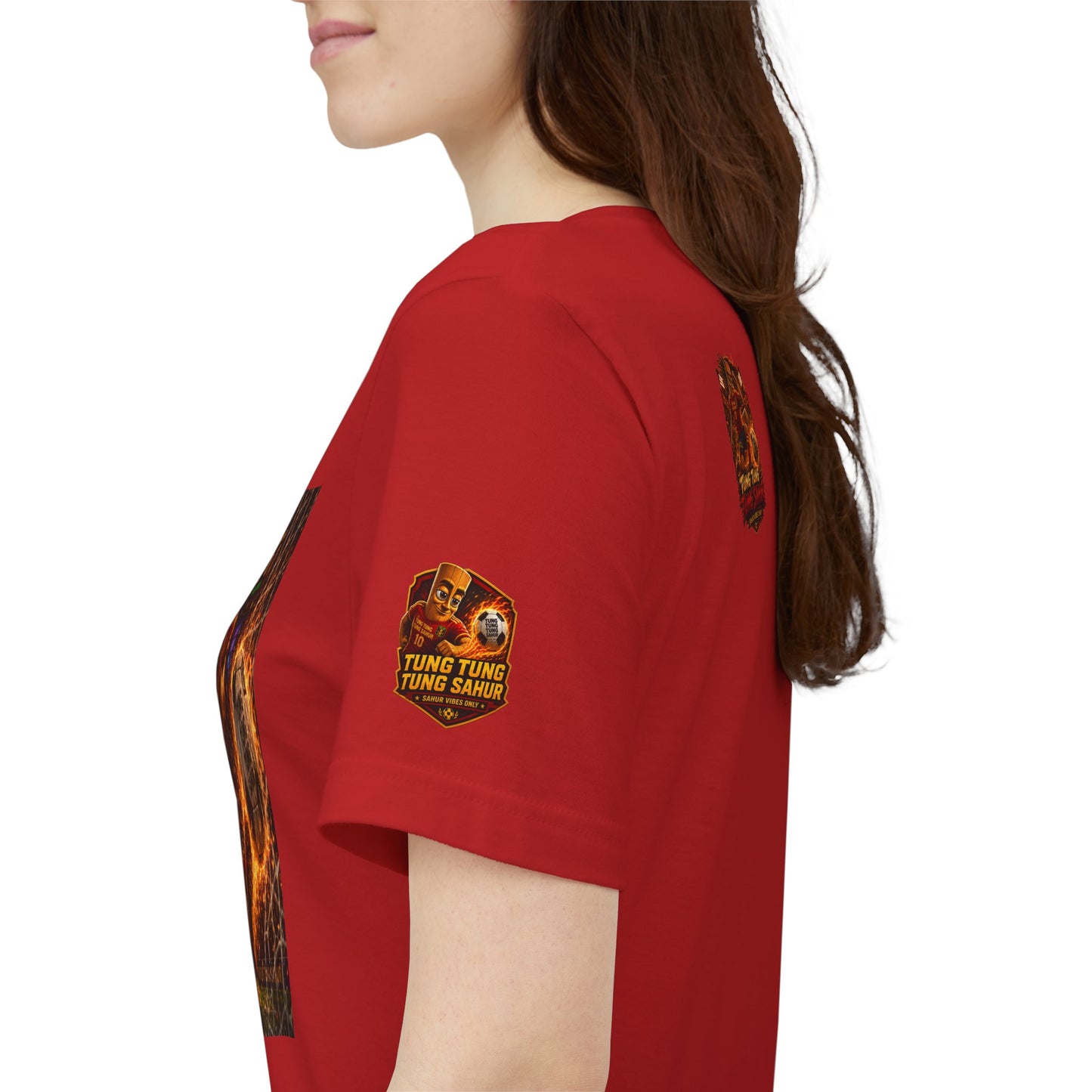 Tung Tung Tung Sahur Soccer Kick Firestorm Graphic Tee — ‘Goal’ Animated Kick Design