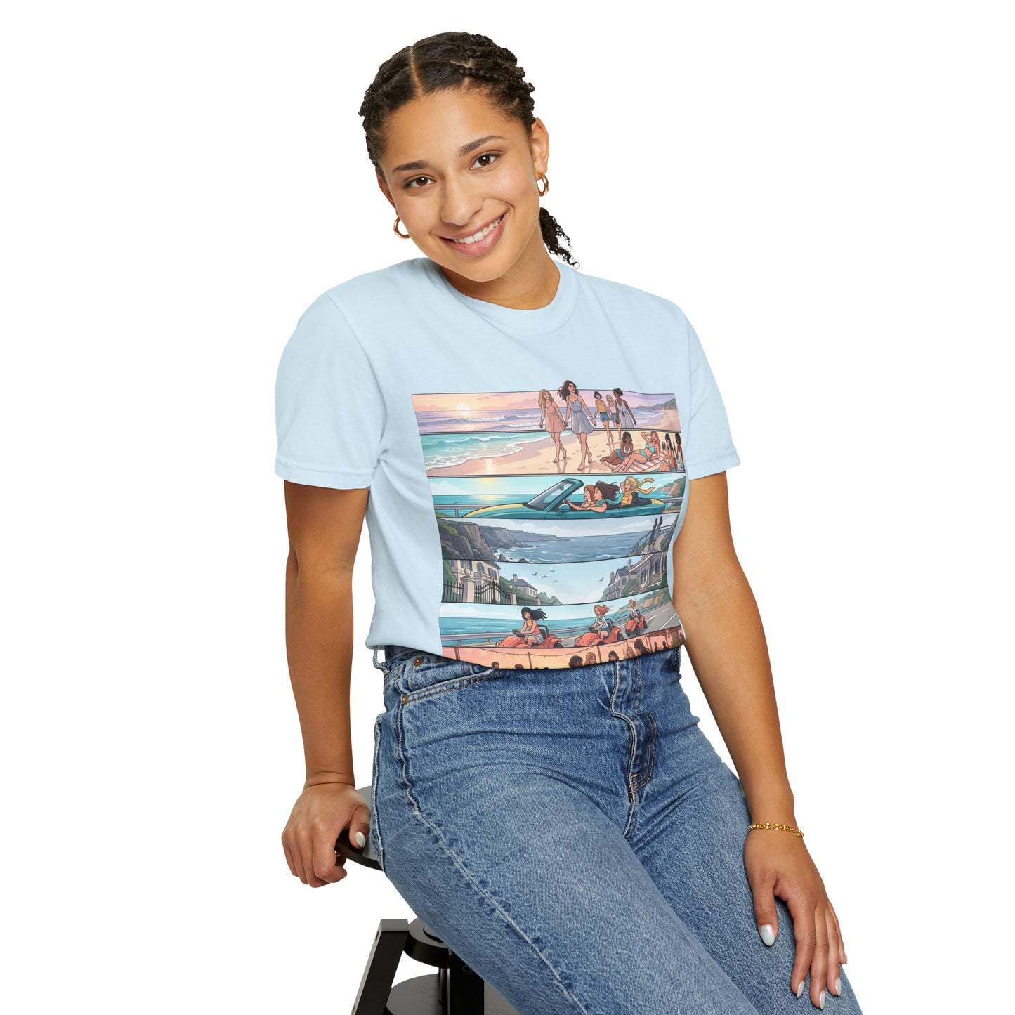 Beach Day Comic Panel T-Shirt — 'Meet Me Where the Waves' Graphic Tee