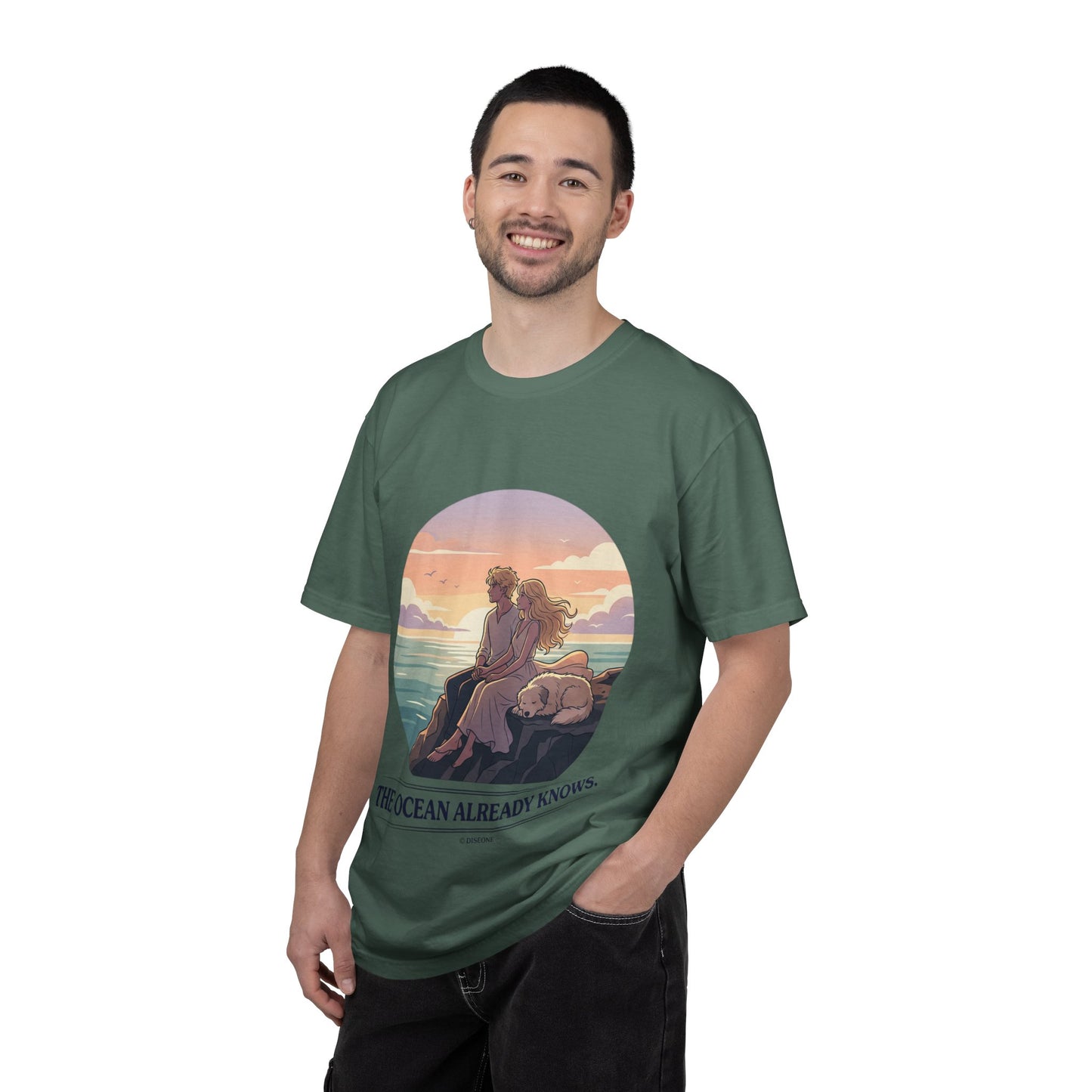 Ocean Sunset Graphic T-Shirt — "The Ocean Already Knows"