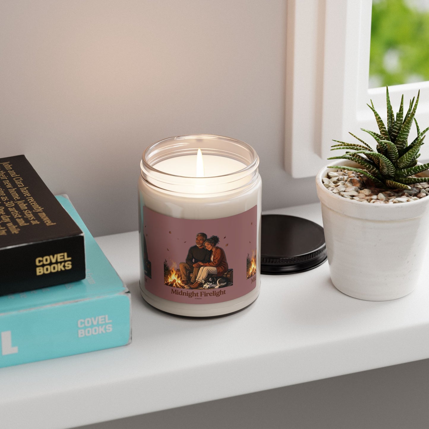Midnight Firelight Scented Soy Candle — Cozy Campfire Aromas, 9oz