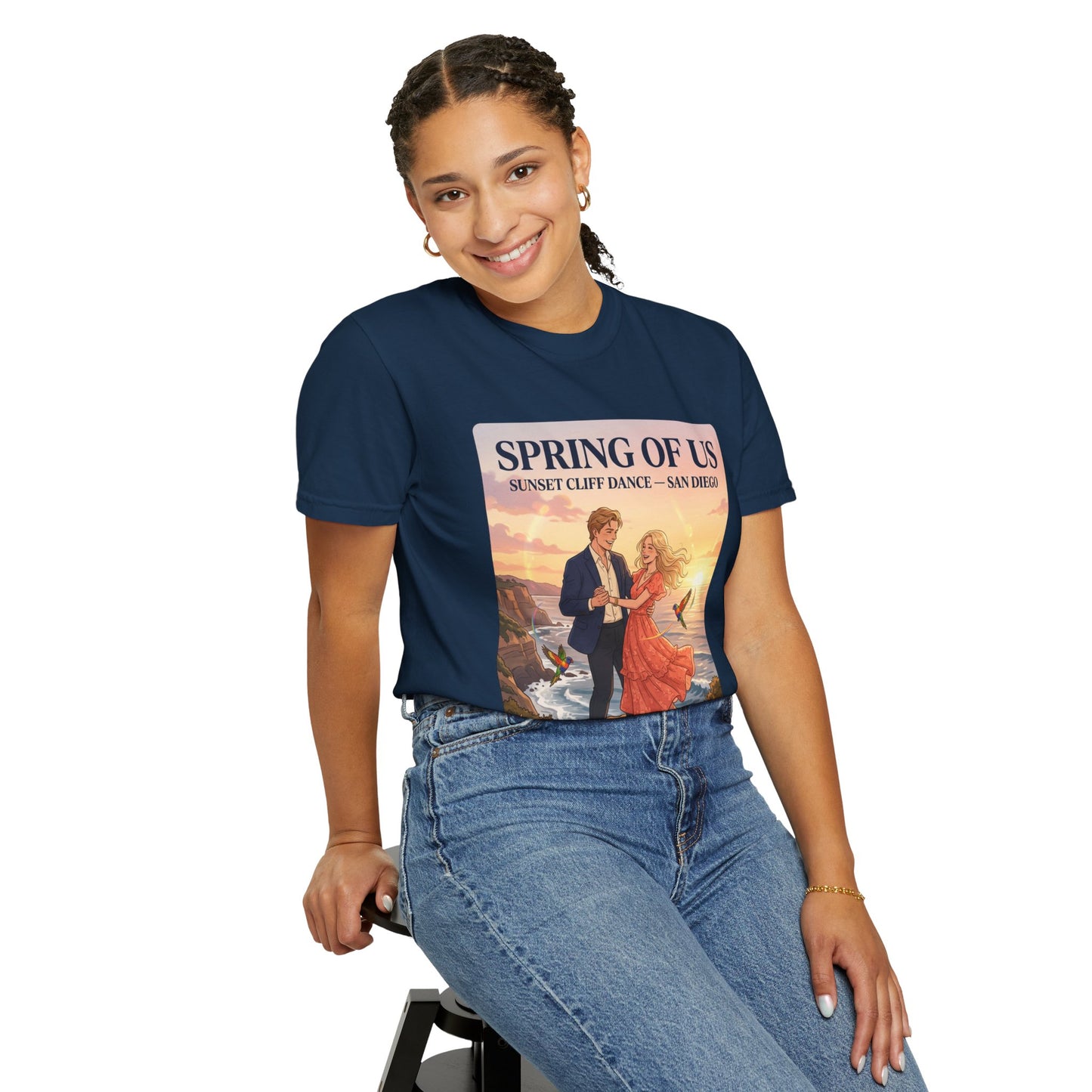 Spring of Us T‑Shirt — Sunset Cliff Dance San Diego Vintage Romance Tee