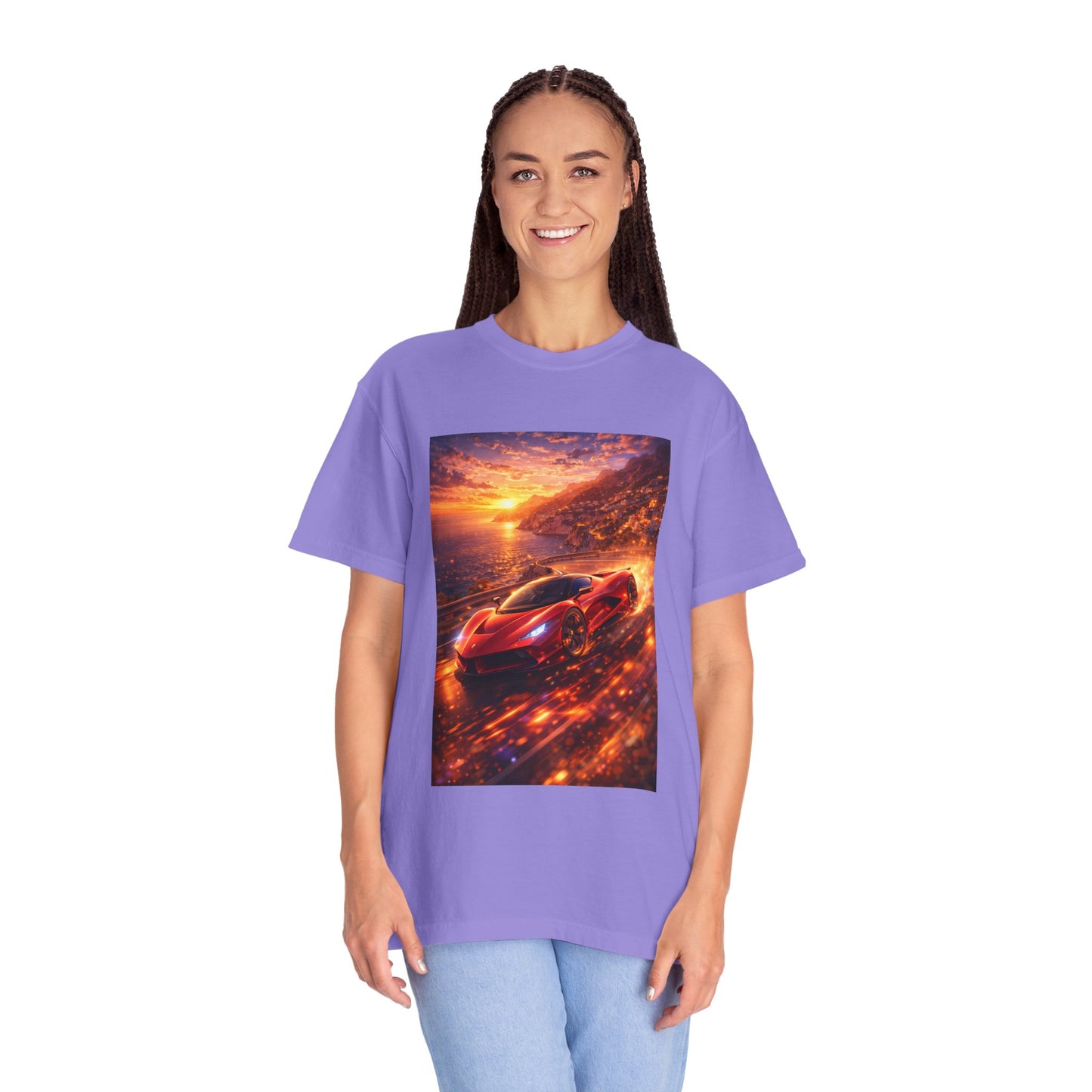 Ferrari F80- Amalfi Coast, Italy - T‑Shirt — Red Sports Car Print