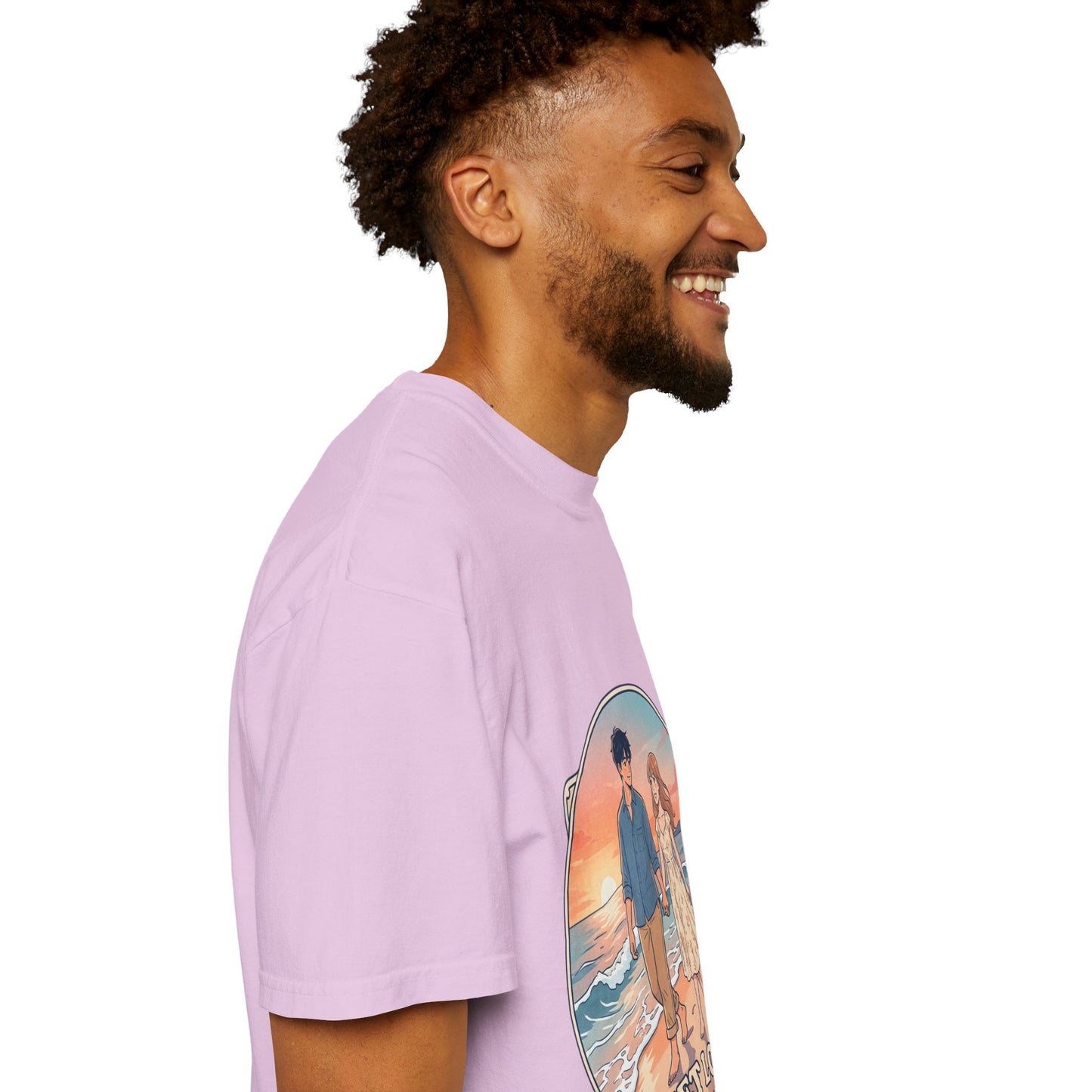 Sunset Lovers Beach T-Shirt — Romantic Couple Graphic Tee
