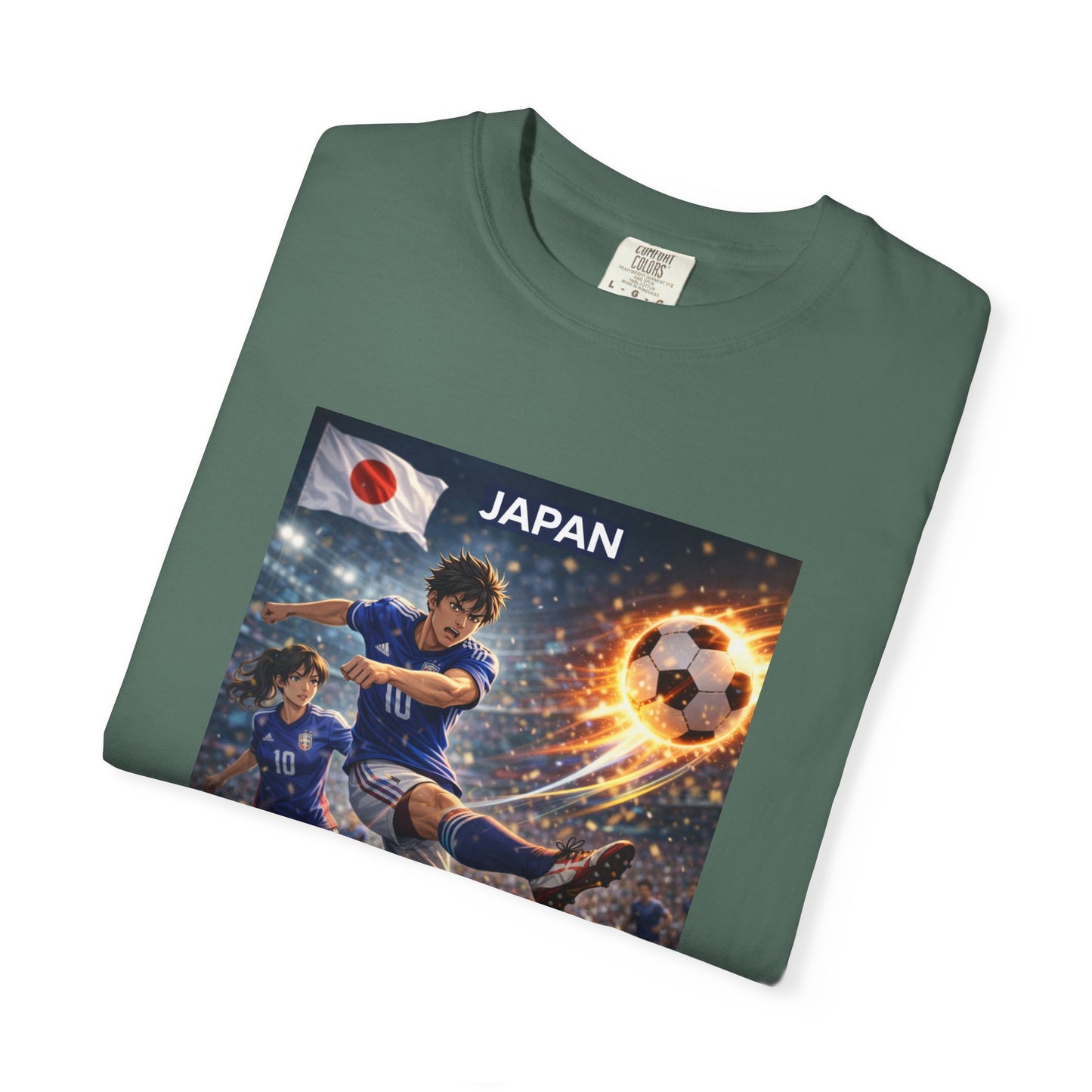 Japan Soccer Team Graphic T‑Shirt — Dynamic Football Players Design