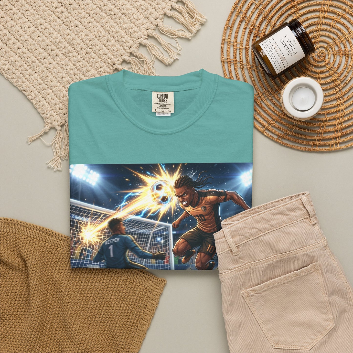 Soccer Goal Explosion T-Shirt — Action-Packed Football Graphic Tee