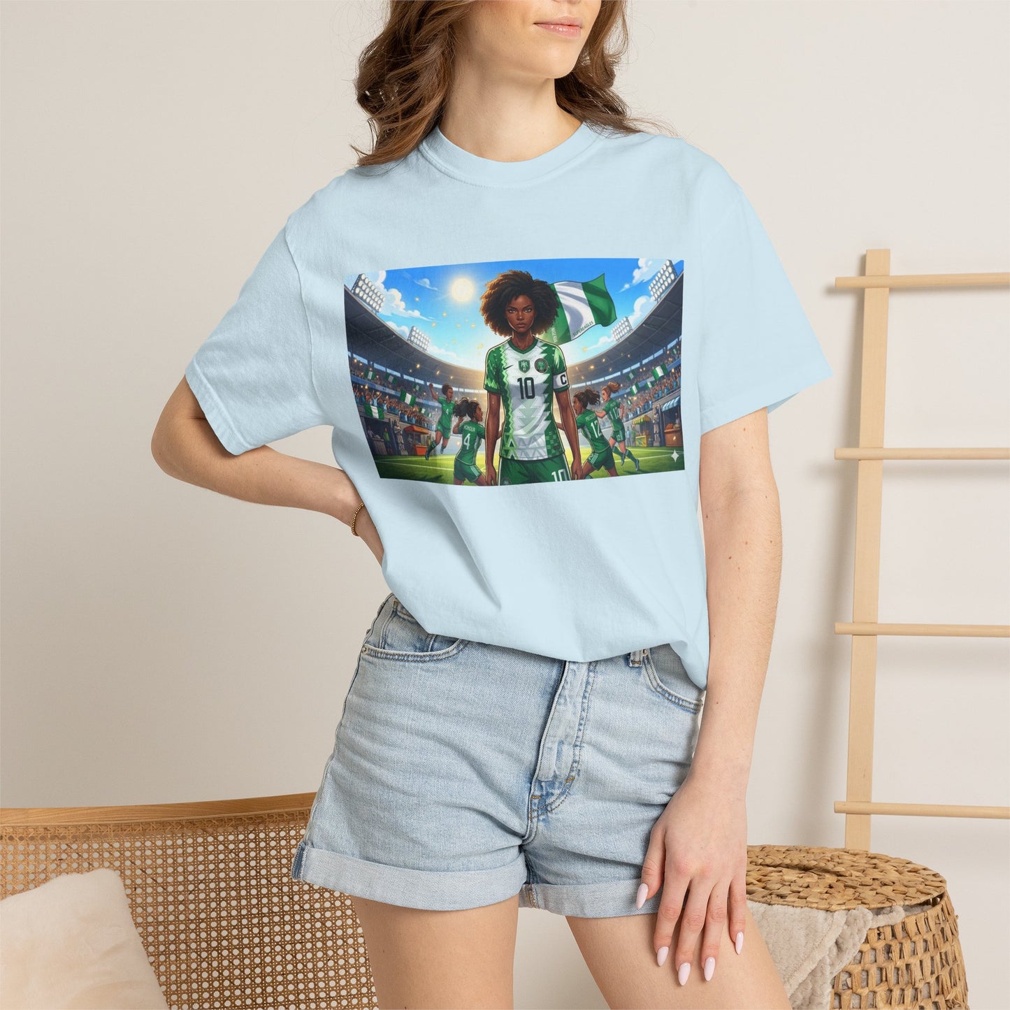 Commander- Female- Nigerian Soccer Player Stadium  - T-shirt - Graphic Tee