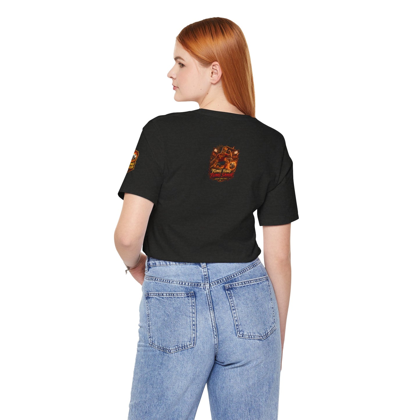 Tung Tung Tung Sahur Soccer Kick Firestorm Graphic Tee — ‘Goal’ Animated Kick Design