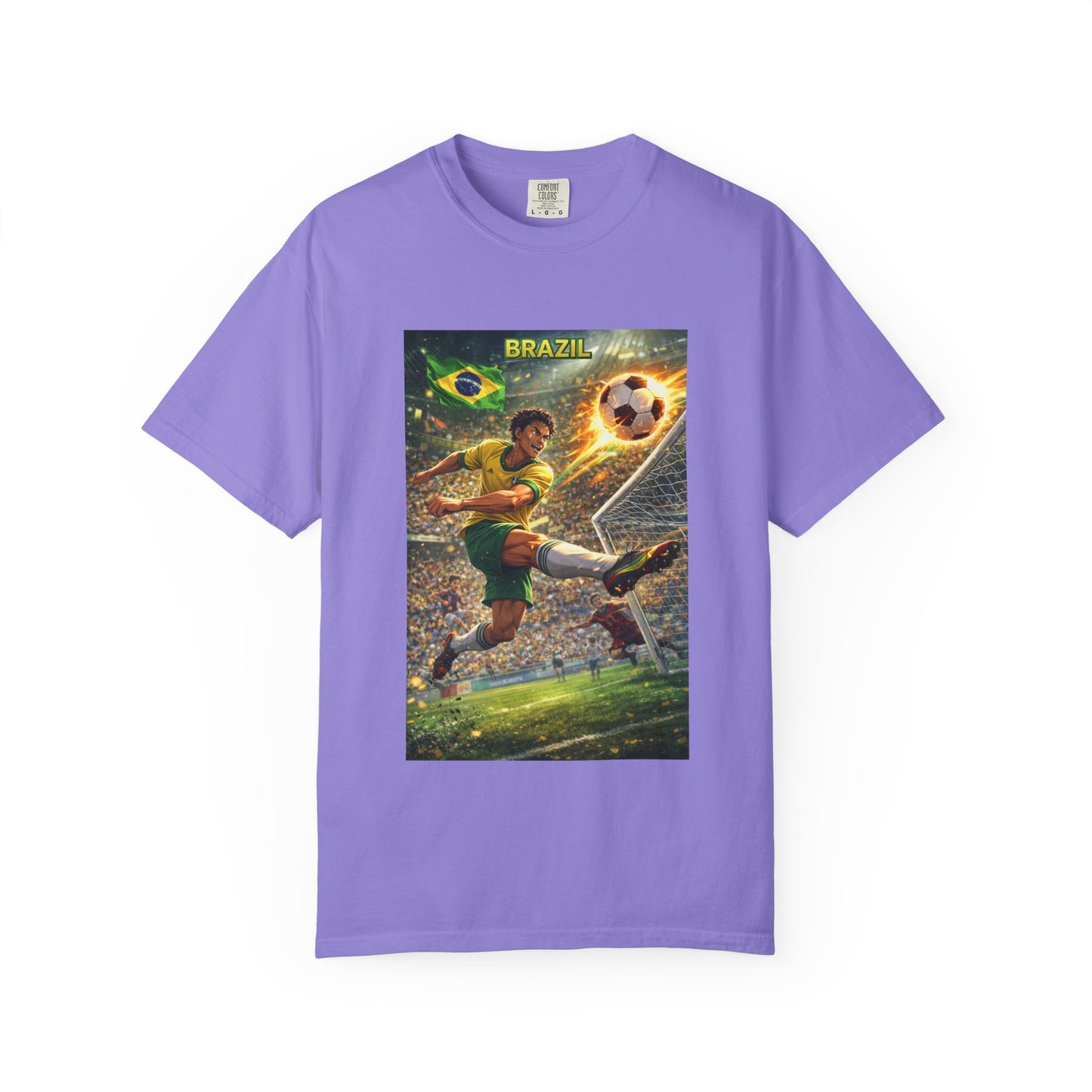 Brazil Soccer T-Shirt – Vintage Player Kick Graphic (Brazil)