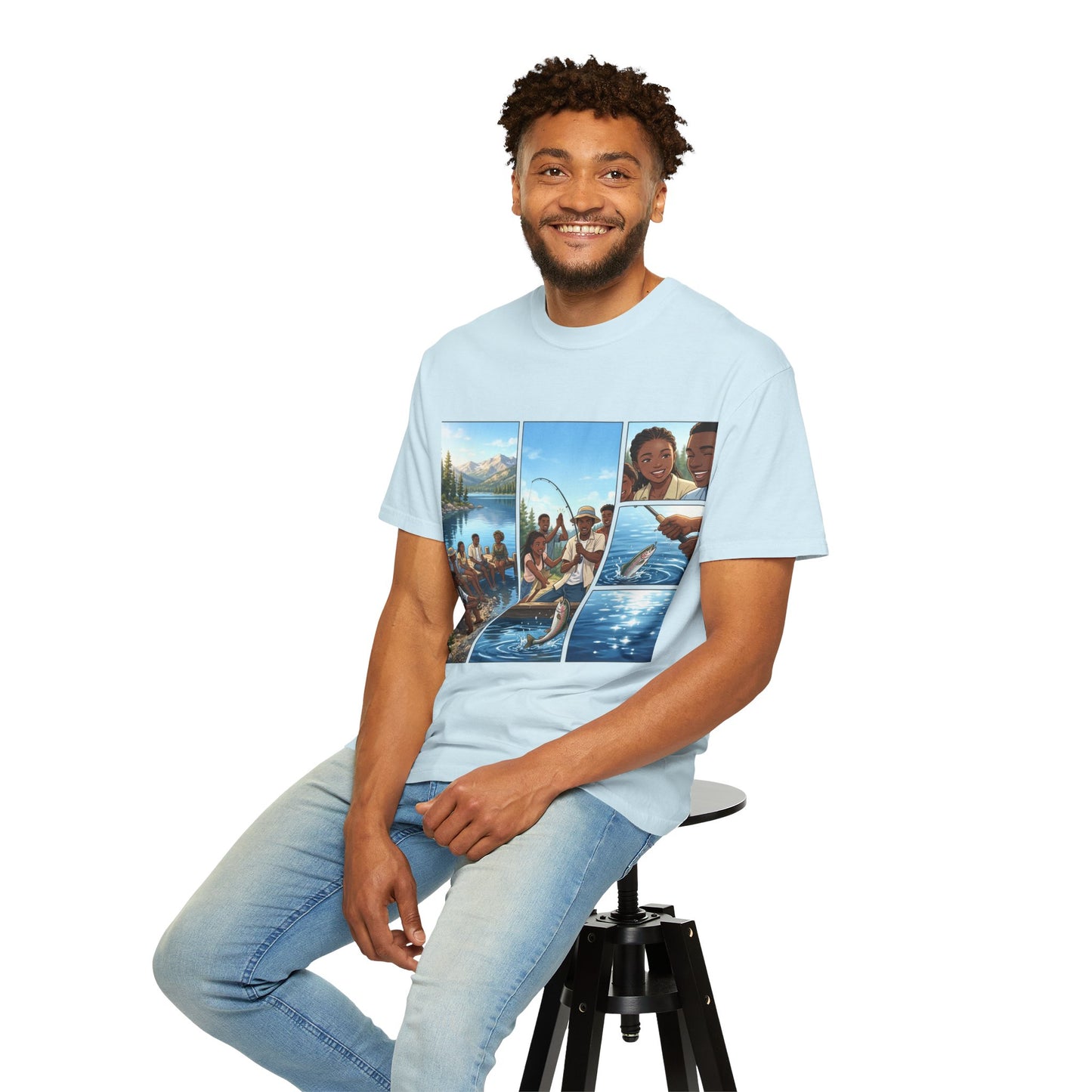 ake Tahoe Fishing Moments T-Shirt — Retro Outdoors Fishing Graphic Tee