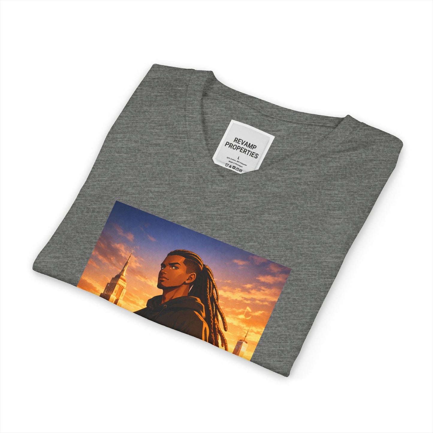 Dreadlocks Sunset Cityscape V-Neck Tee