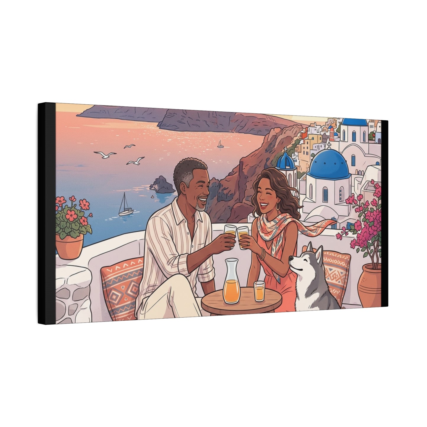 Santorini, Greece – “Sunset Serenade - Matte Canvas, Stretched, 1.25"