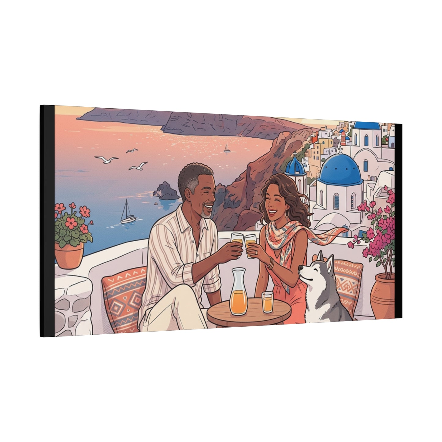 Santorini, Greece – “Sunset Serenade - Matte Canvas, Stretched, 1.25"