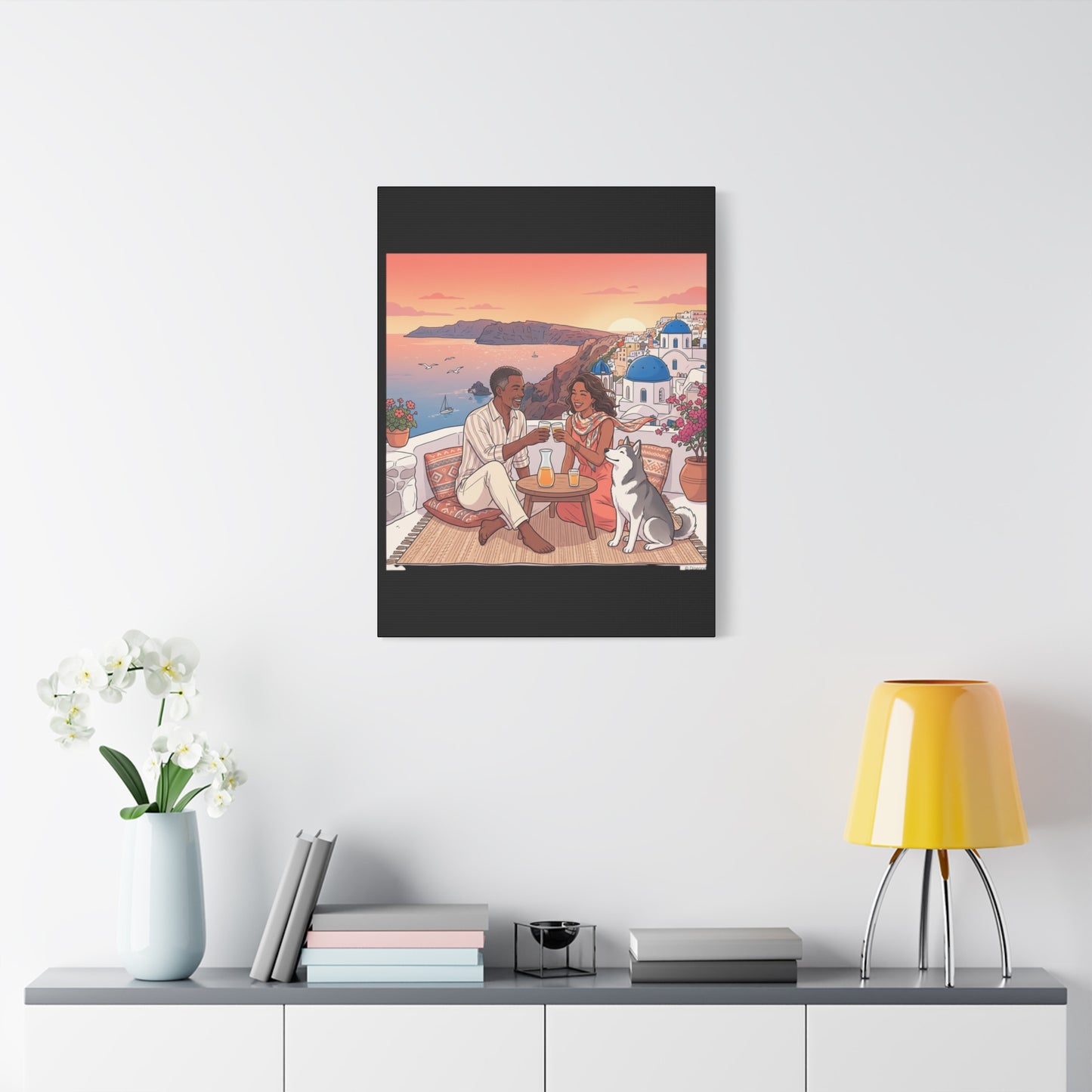 Santorini, Greece – “Sunset Serenade - Matte Canvas, Stretched, 1.25"