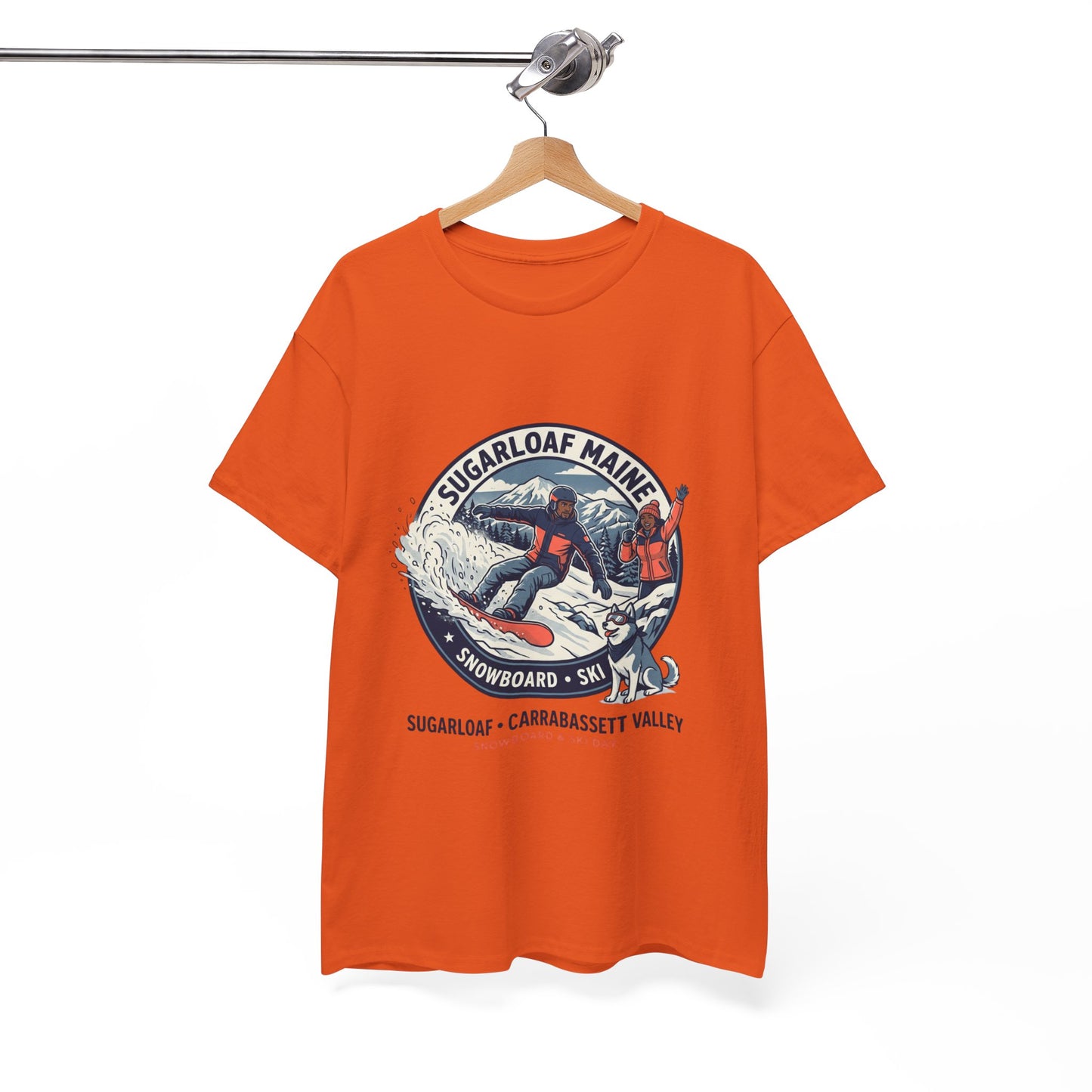 Sugarloaf Maine Snowboard & Ski T‑Shirt — Sugarloaf‑Carrabassett Valley Retro Graphic Tee