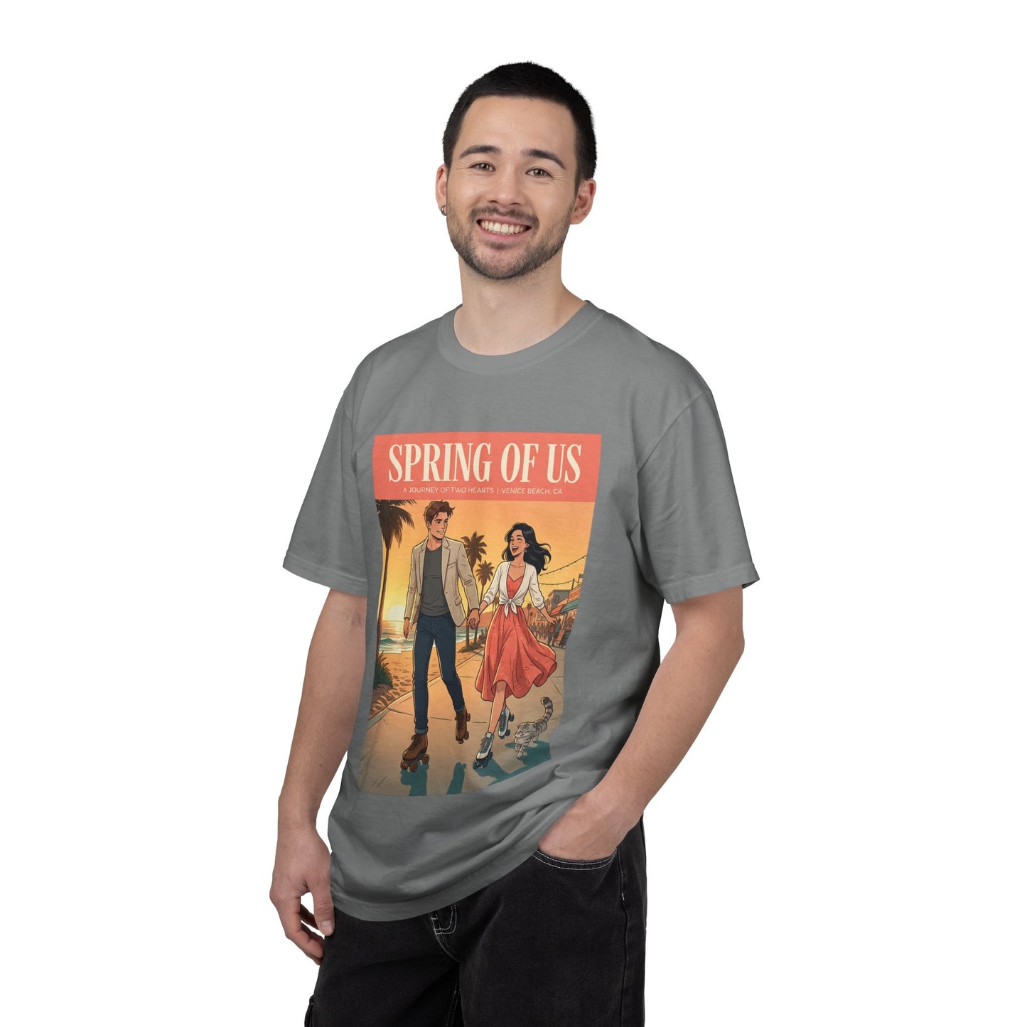 Spring of Us T-Shirt — Vintage Romantic Beach Couple Graphic Tee