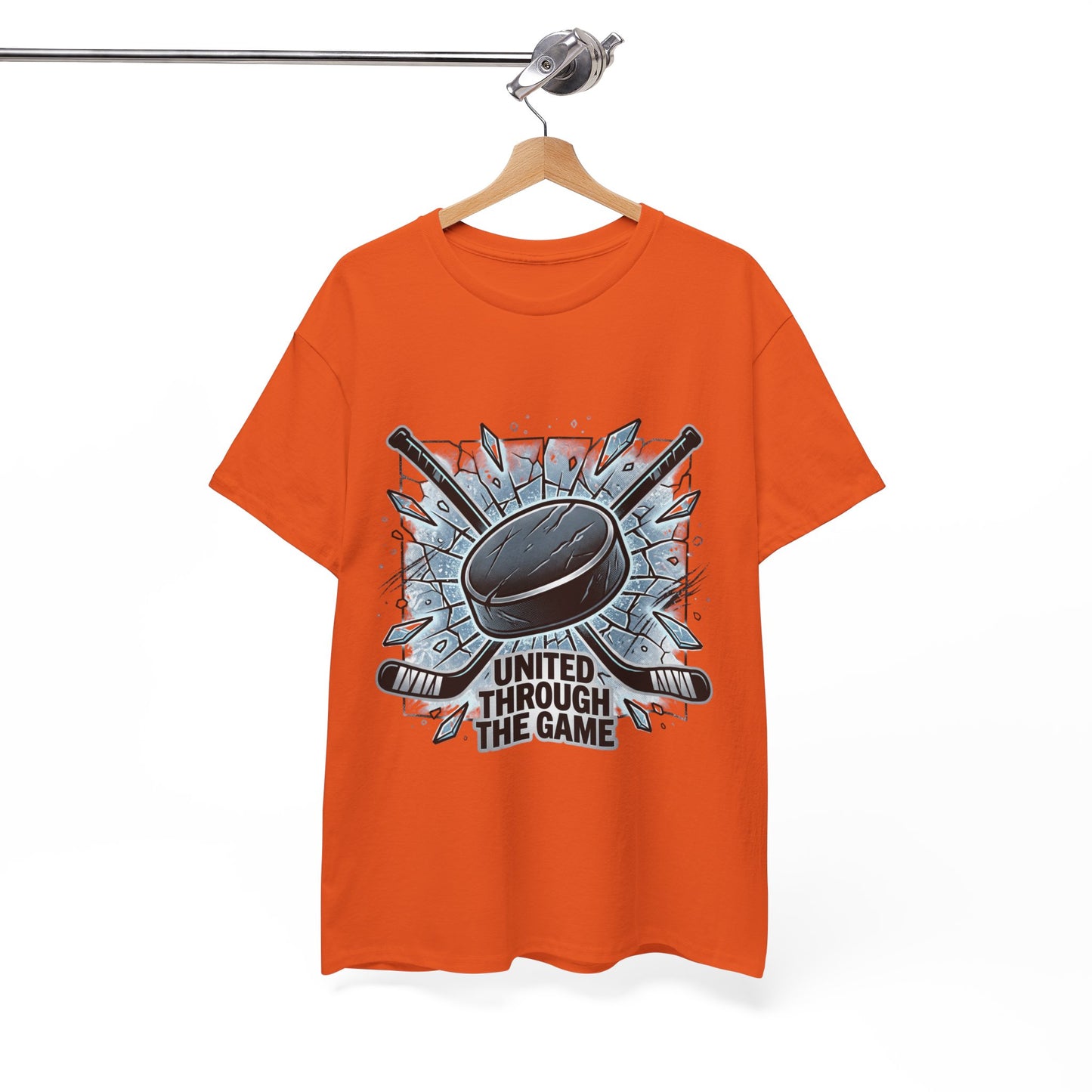 Hockey T-Shirt — "United Through the Game" Graphic Tee