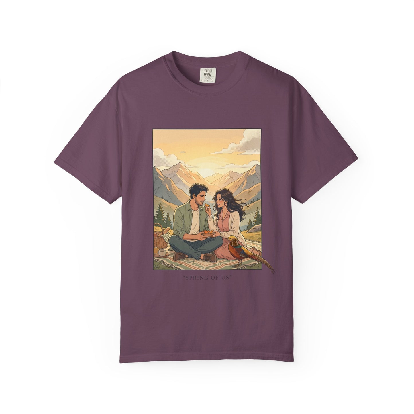 Couples Mountain Picnic T-Shirt — 'Opening Up' Scenic Graphic Tee